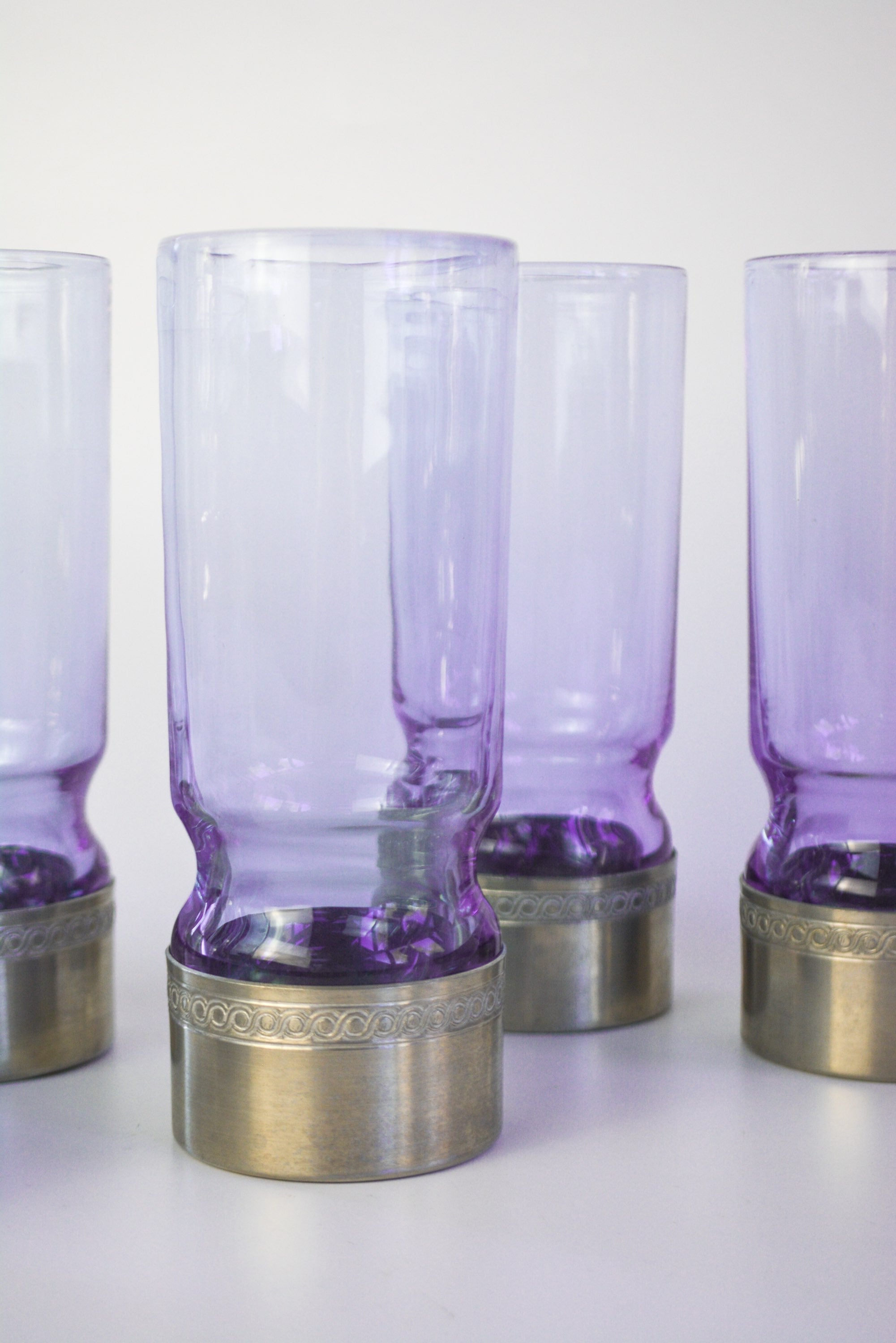 Set of six alexandrite longdrink glasses