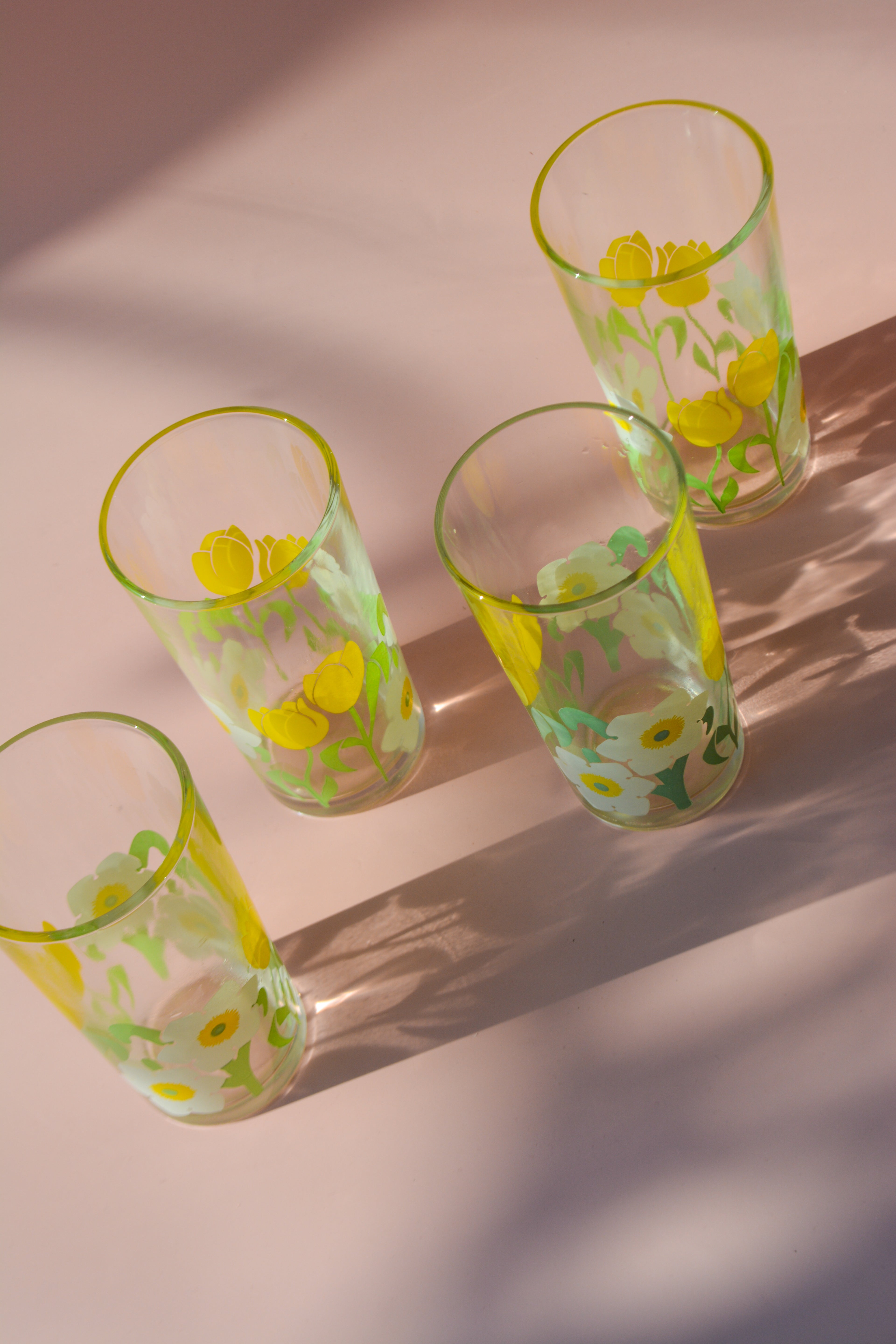 Set of four lemonade glasses