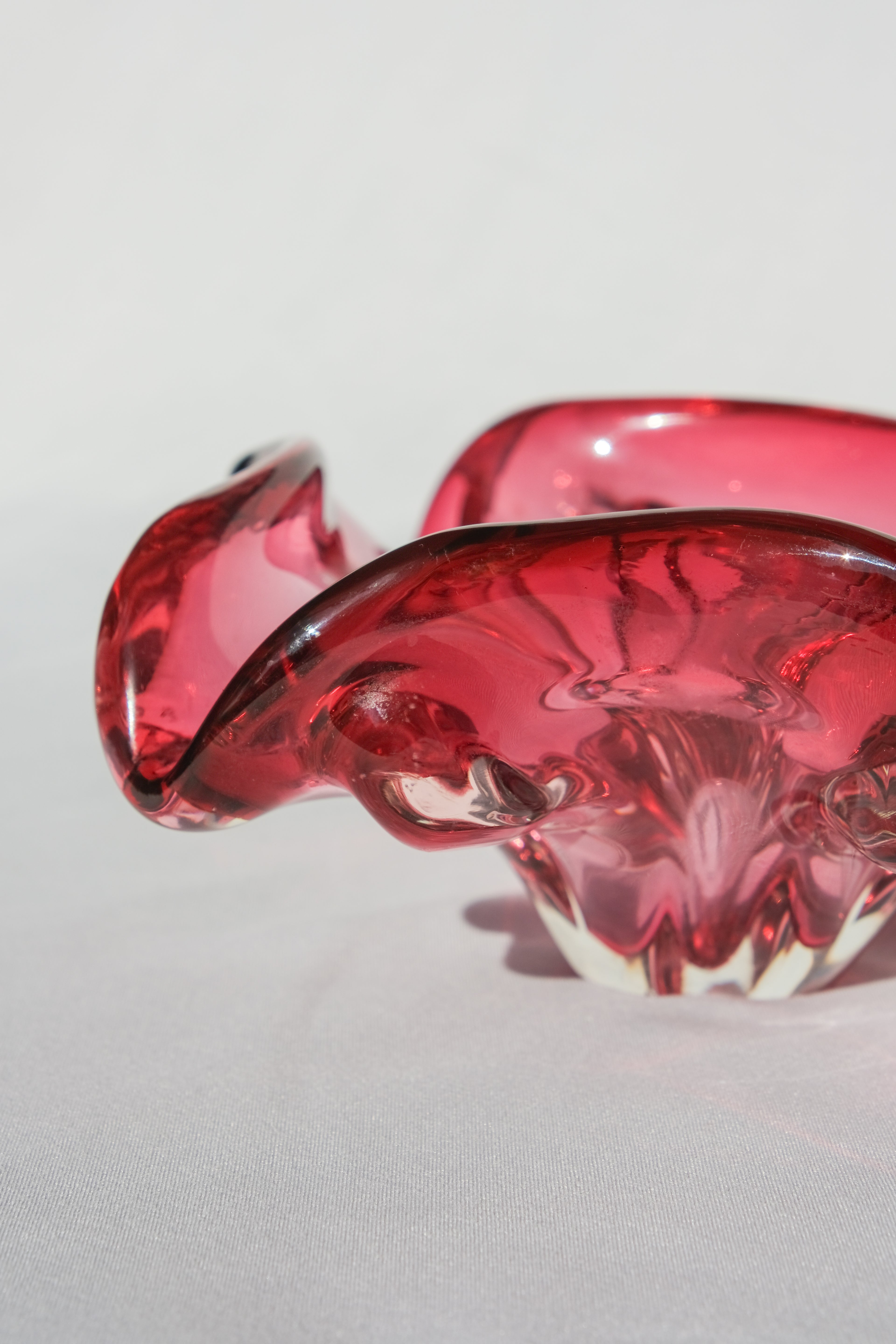 Pink glass bowl
