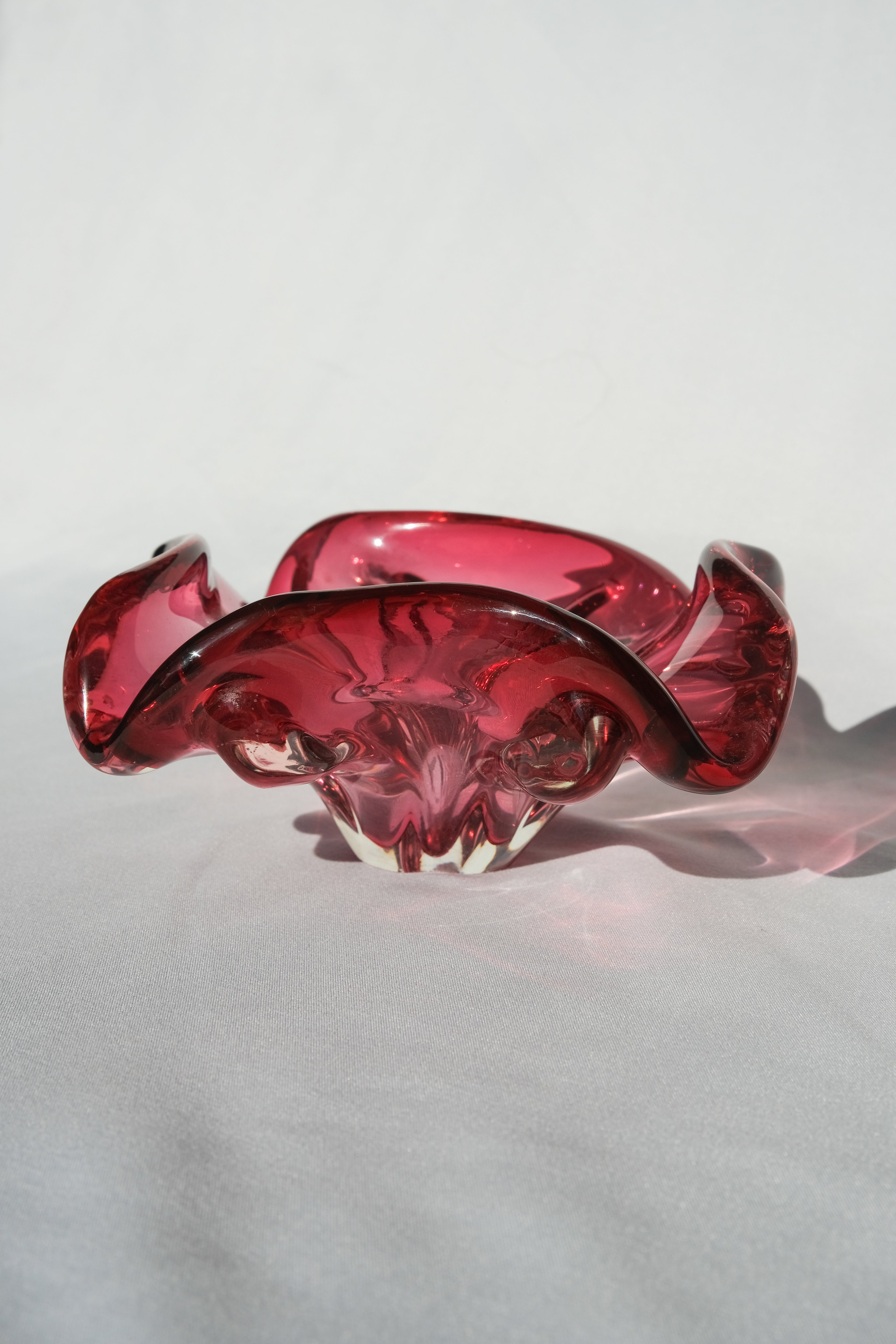Pink glass bowl