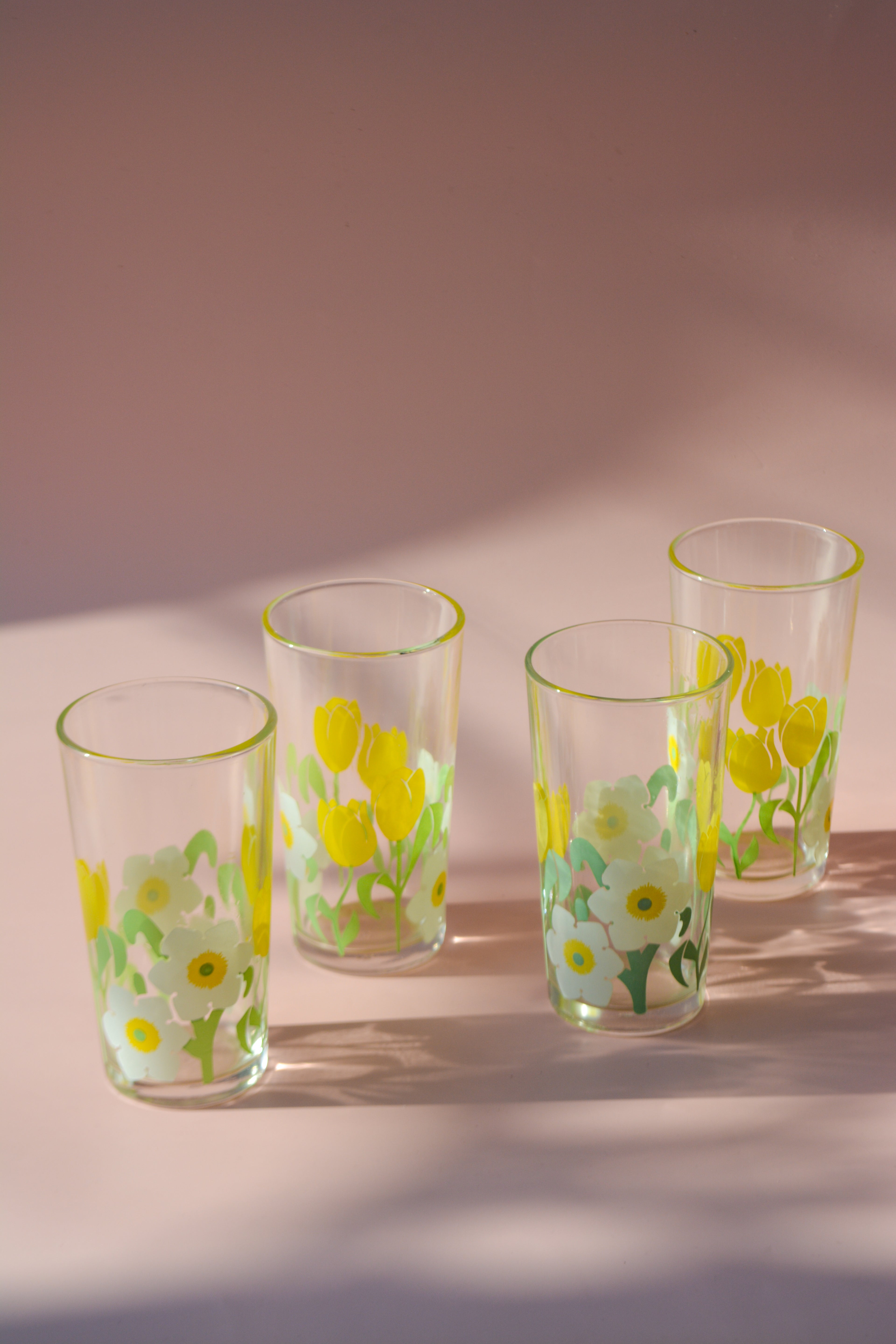 Set of four lemonade glasses