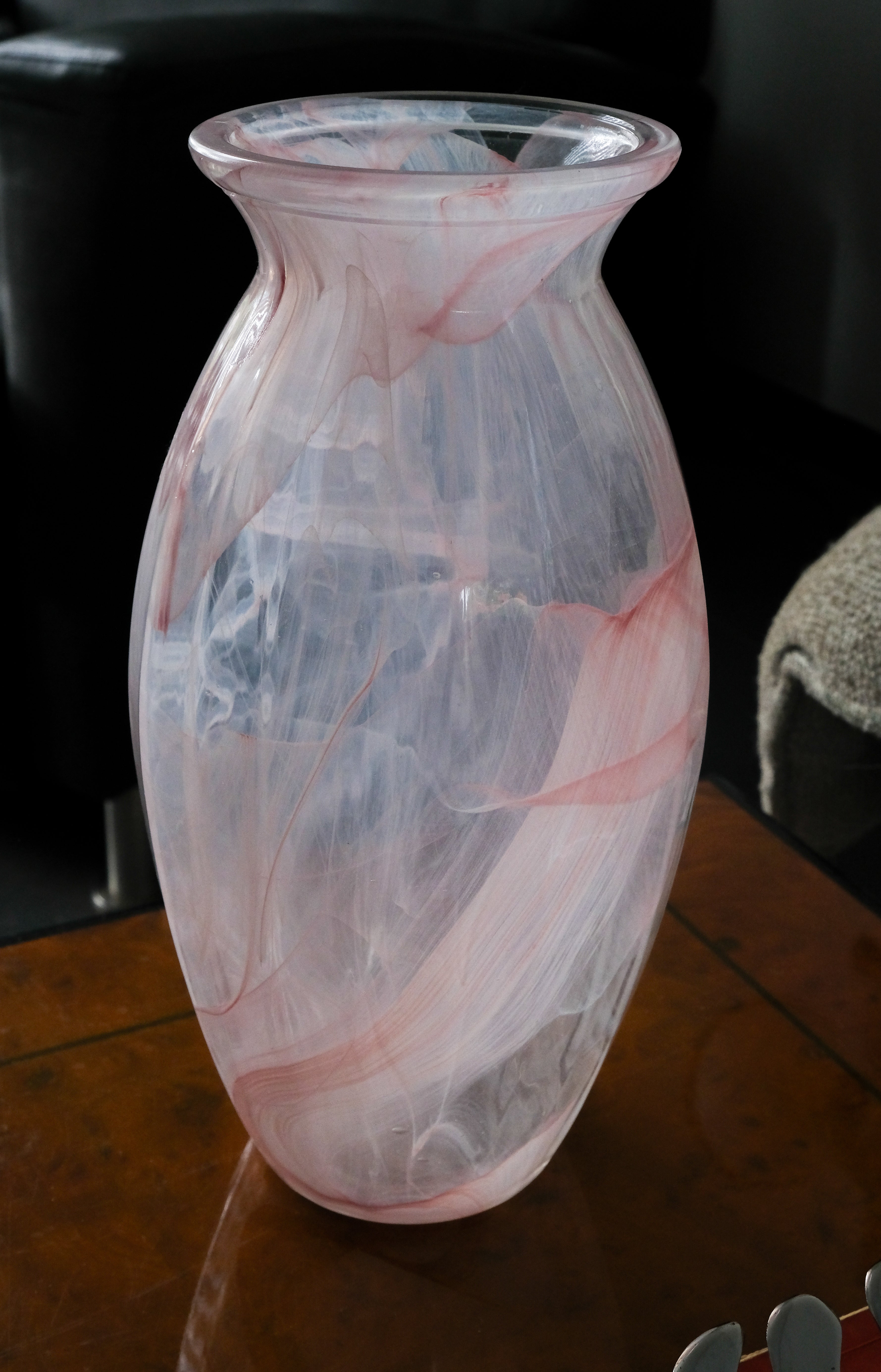 Pink semitransparant vase