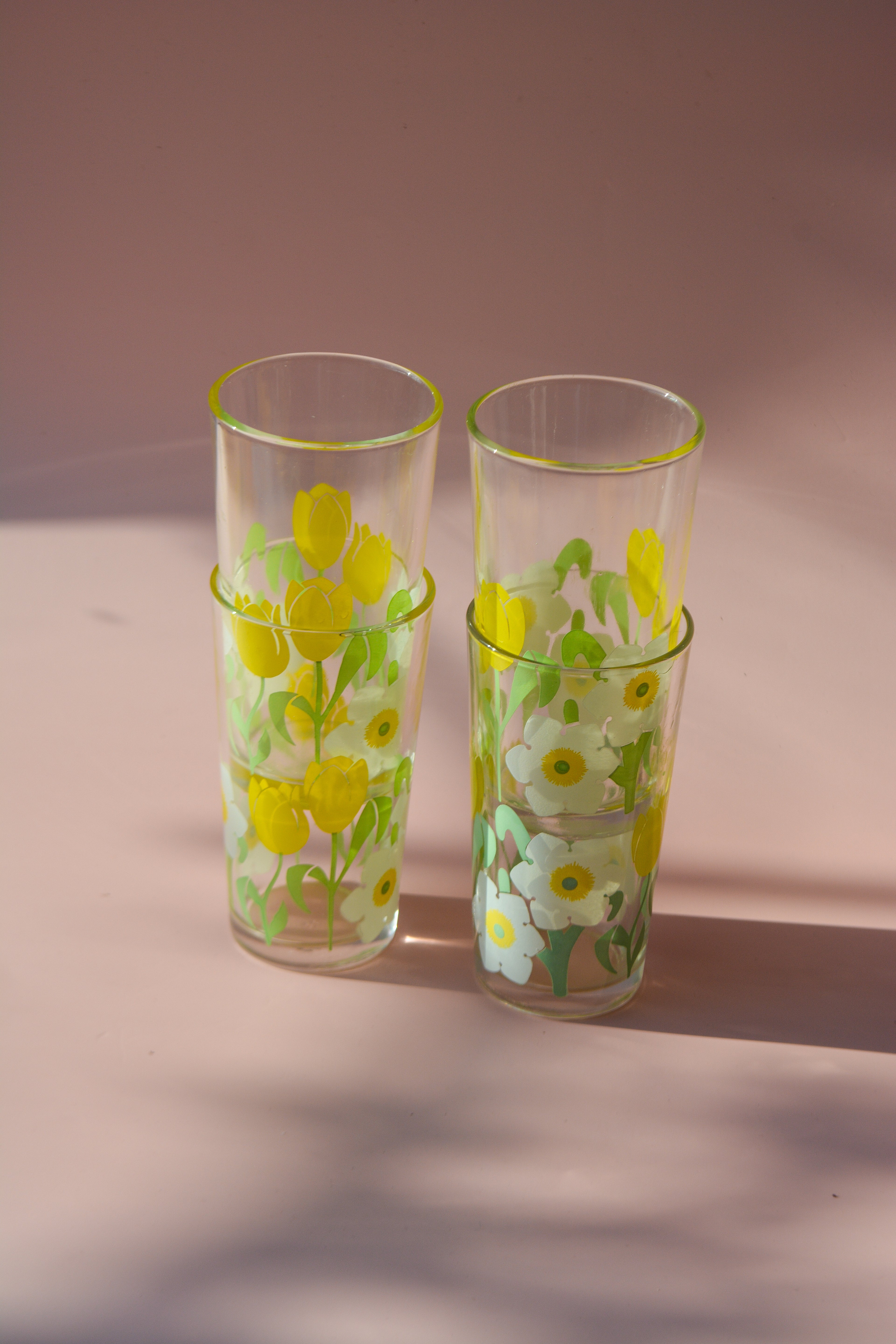Set of four lemonade glasses