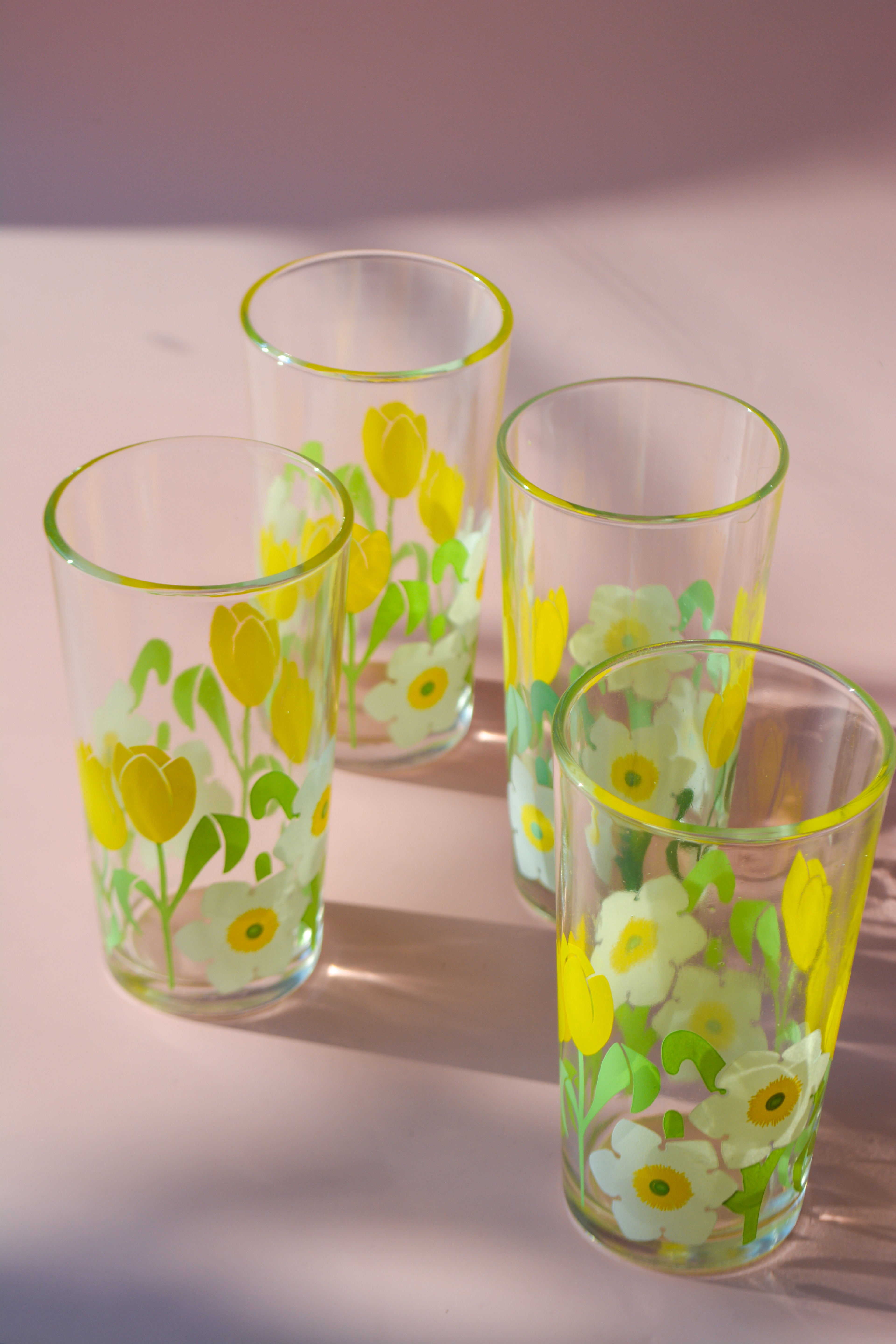 Set of four lemonade glasses
