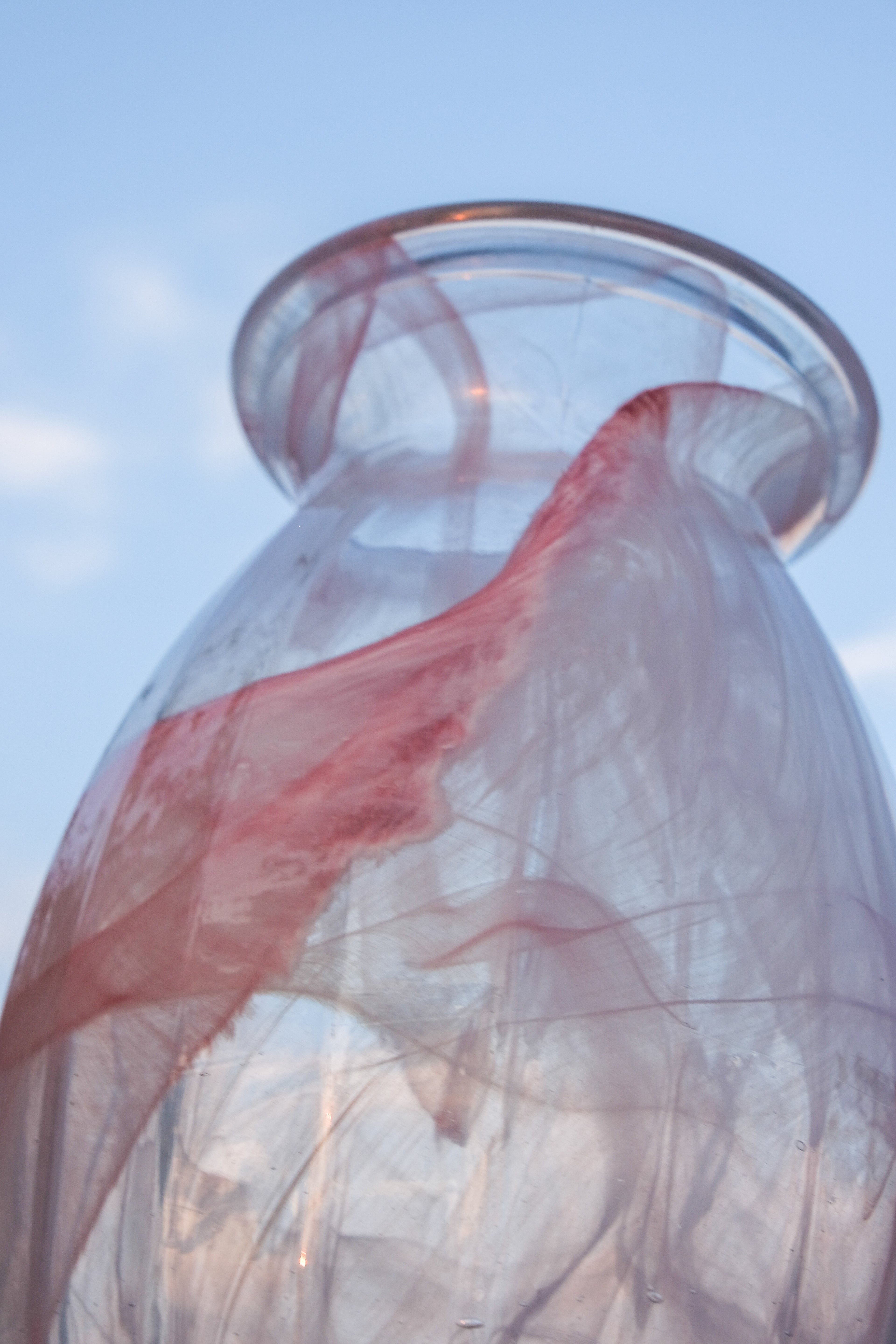 Pink semitransparant vase