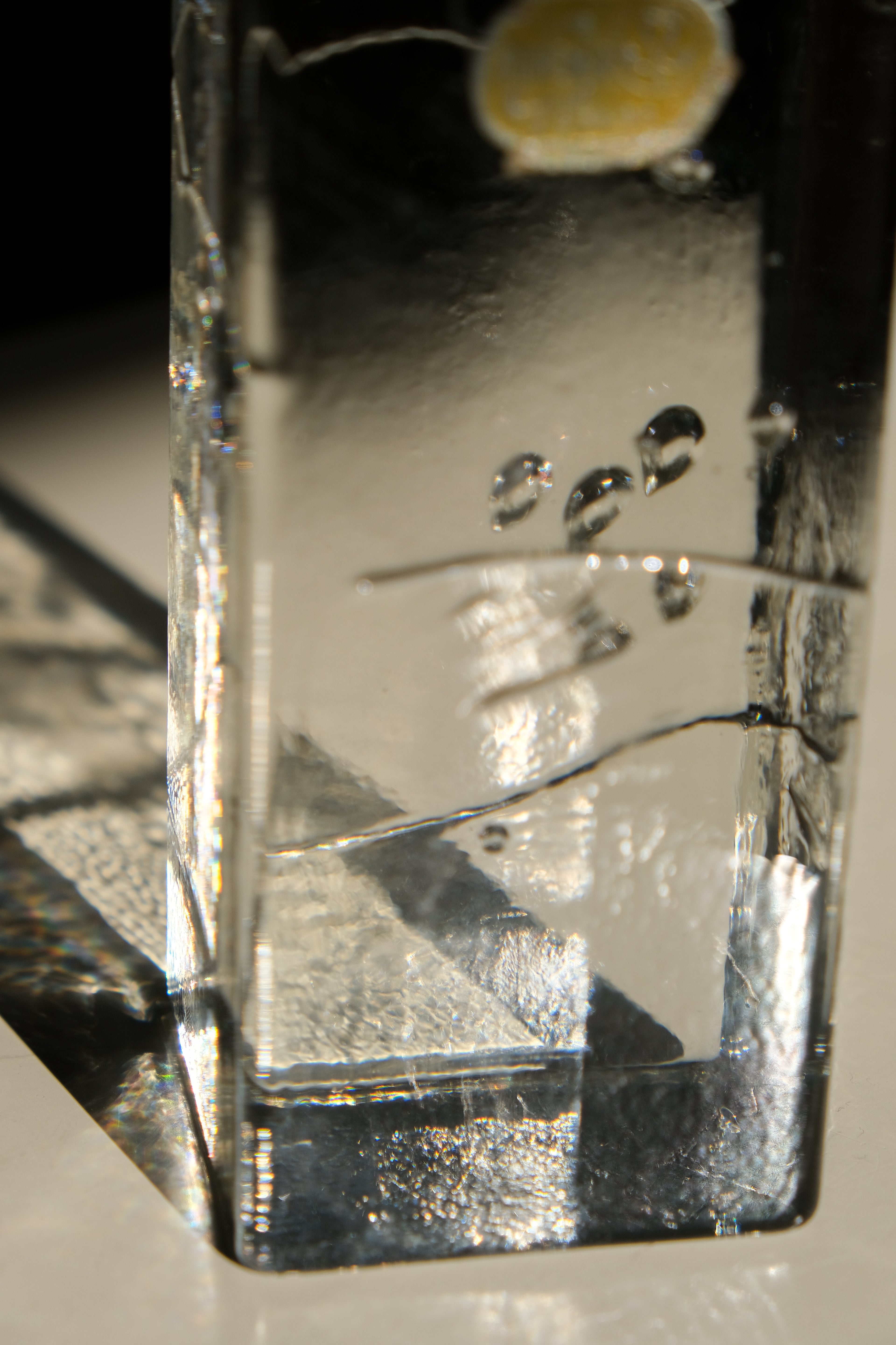 Heavy glass candle holder