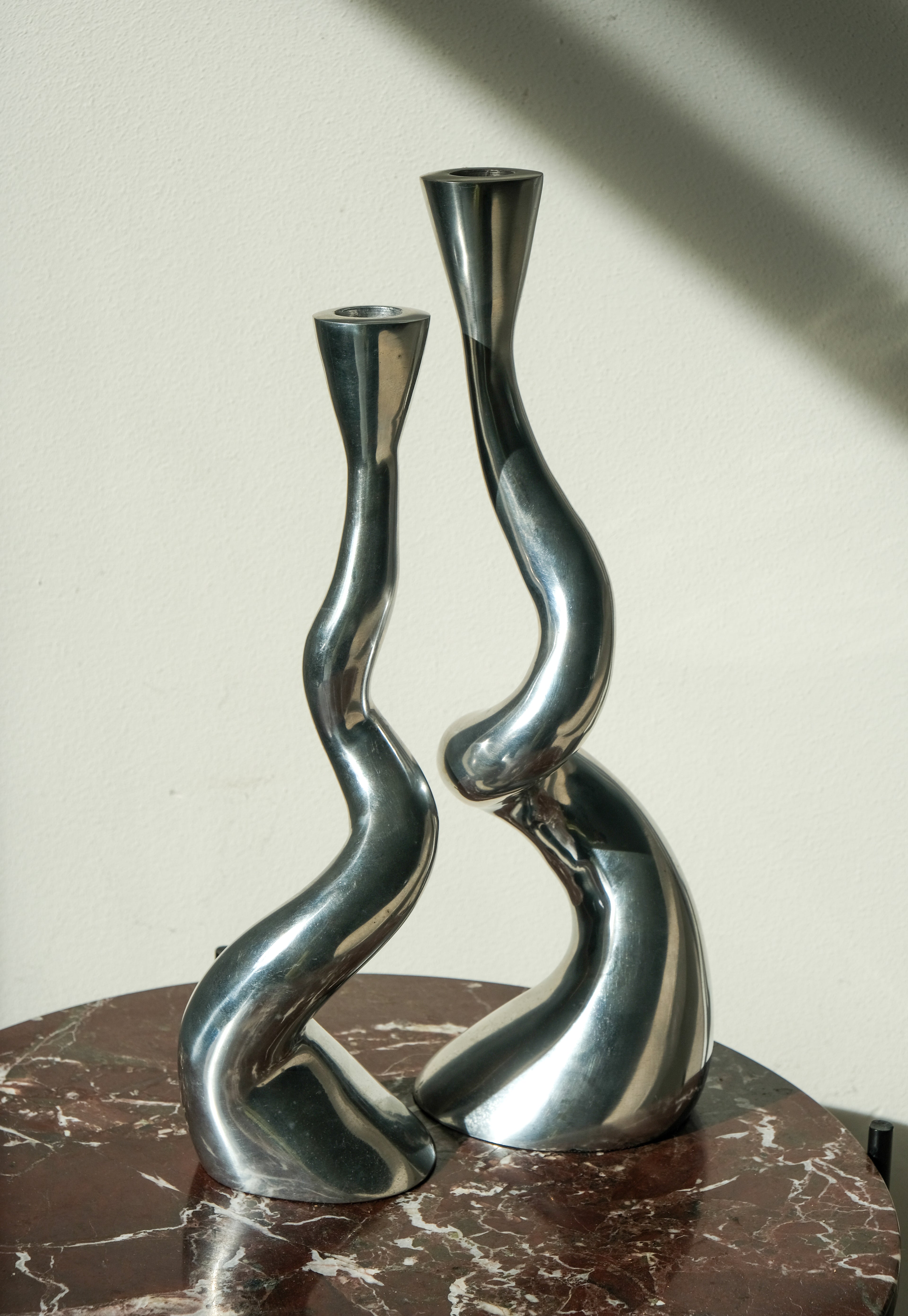 Pair of large candle holders