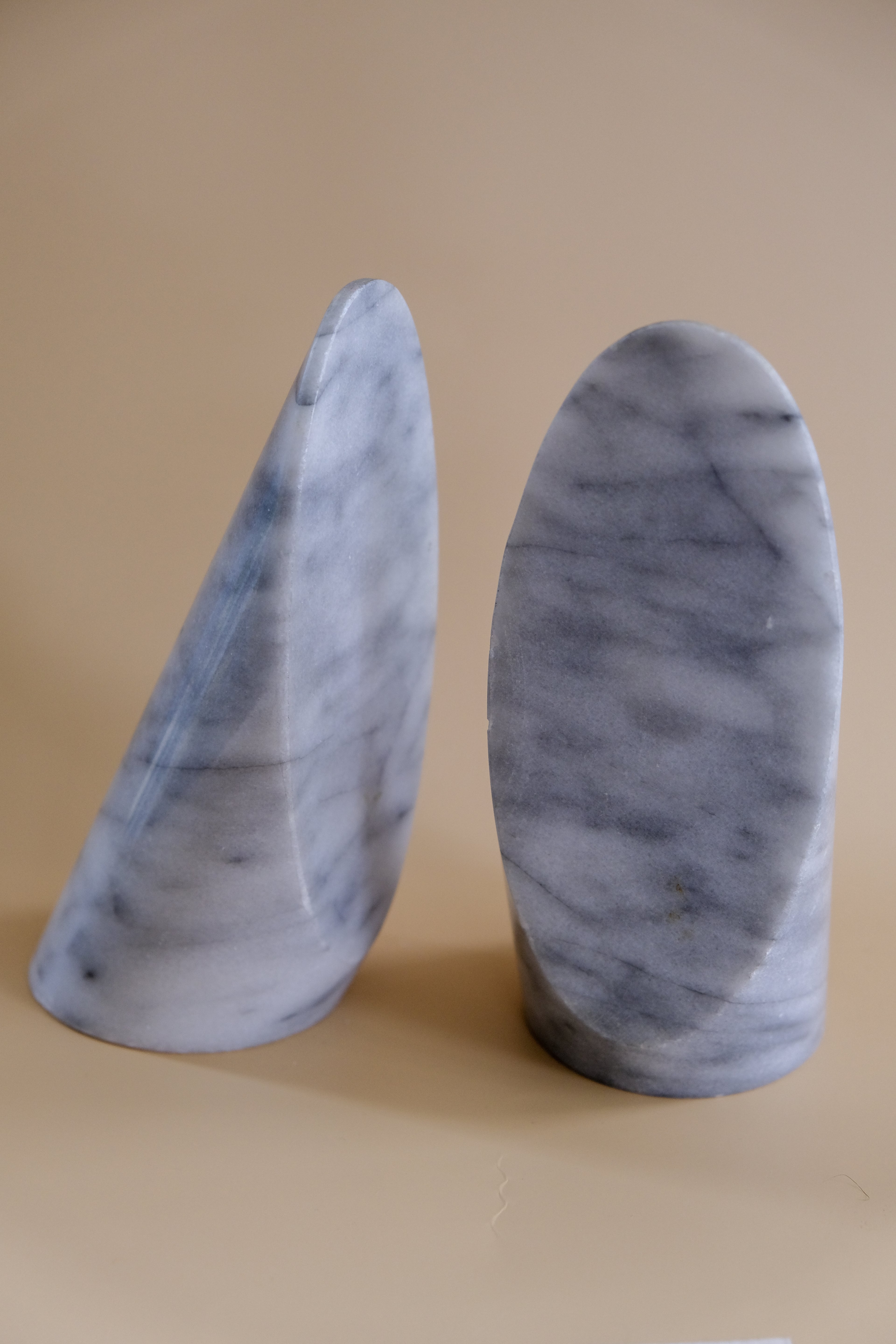 Sculptural marble book ends