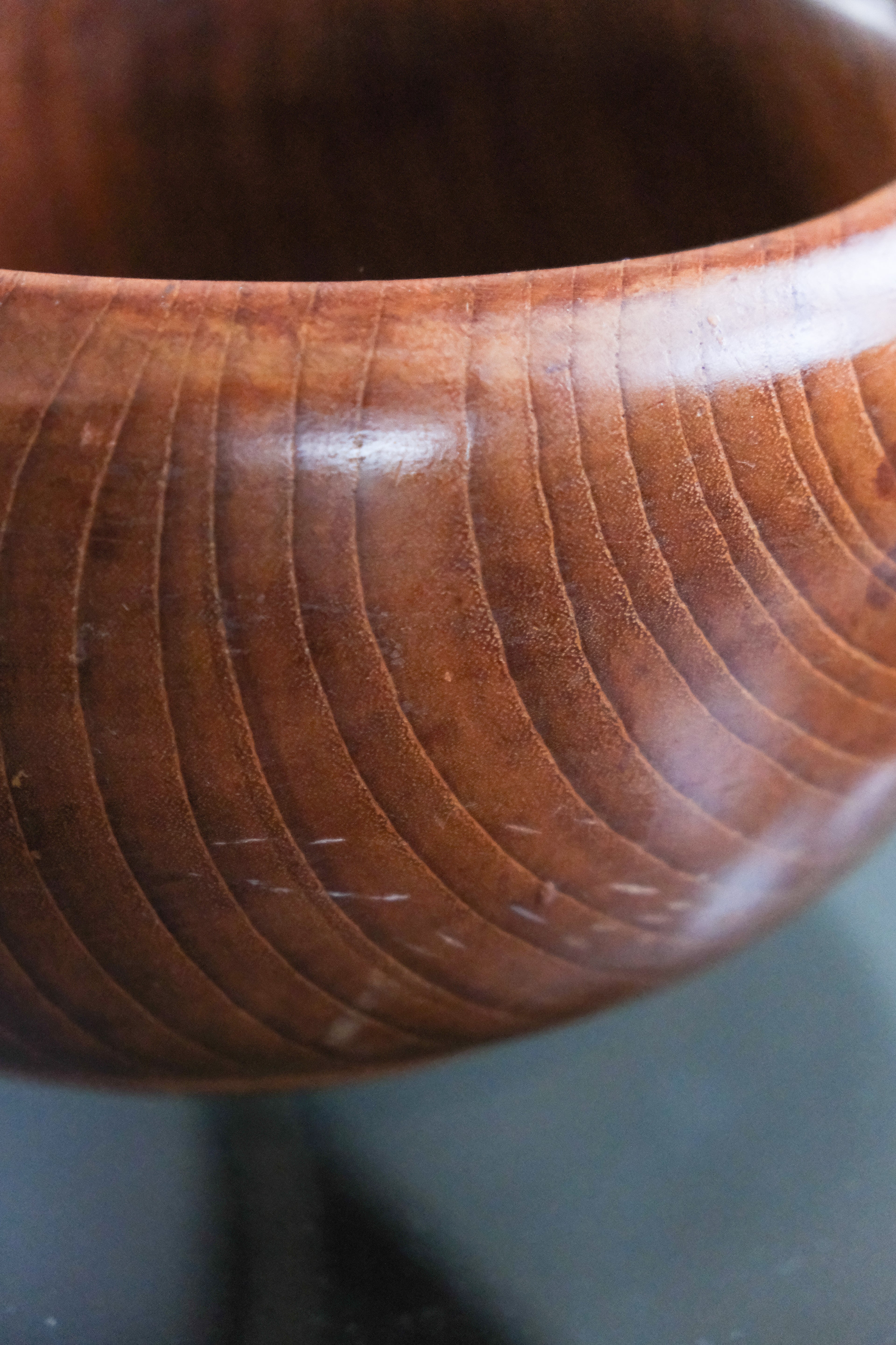 Chunky teak wood bowl