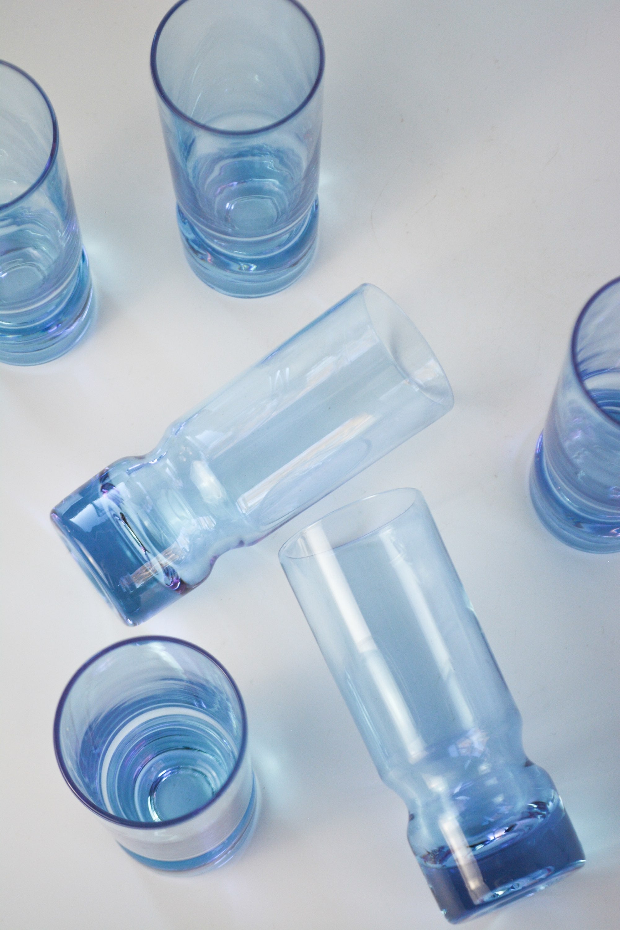 Set of six alexandrite longdrink glasses