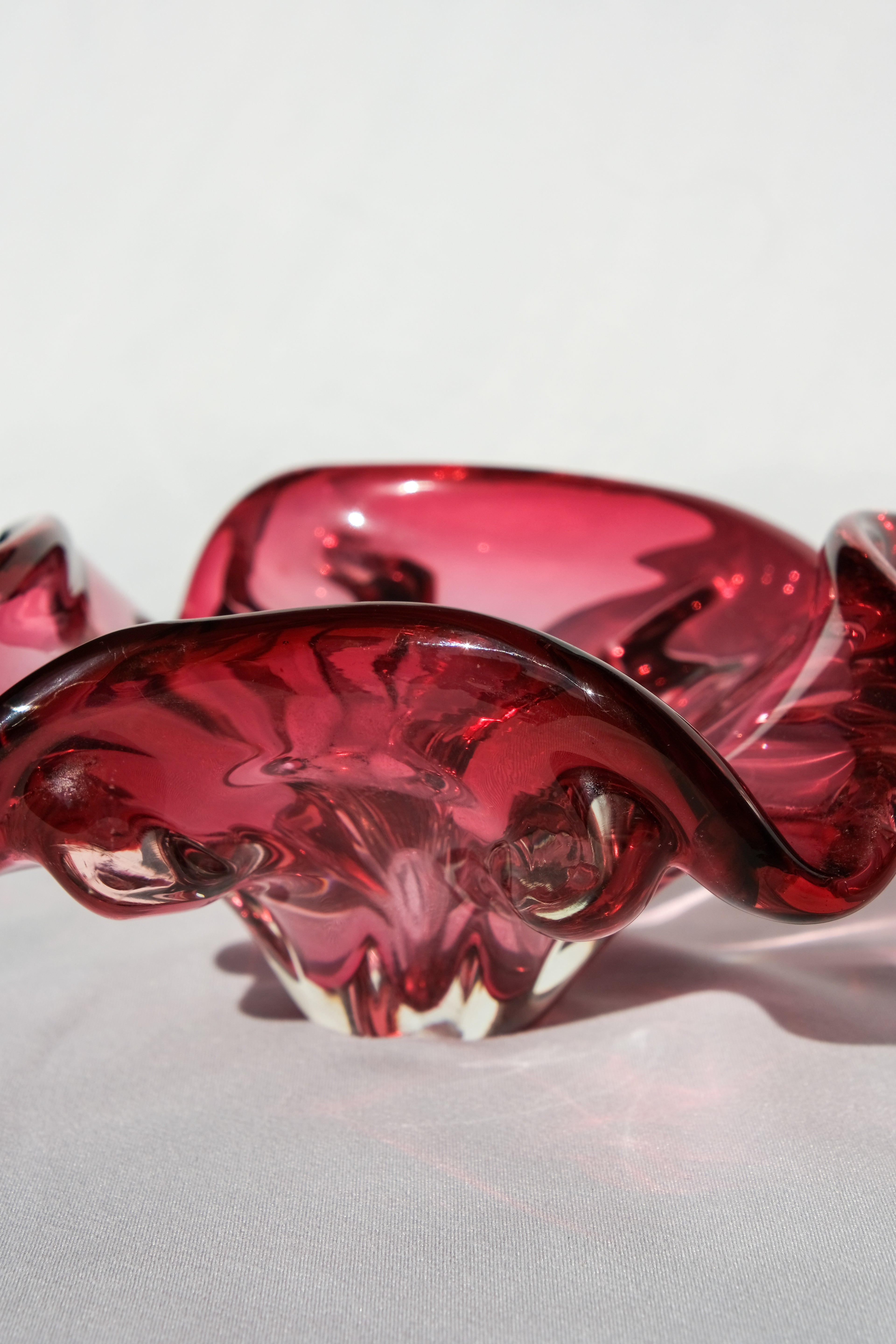 Pink glass bowl