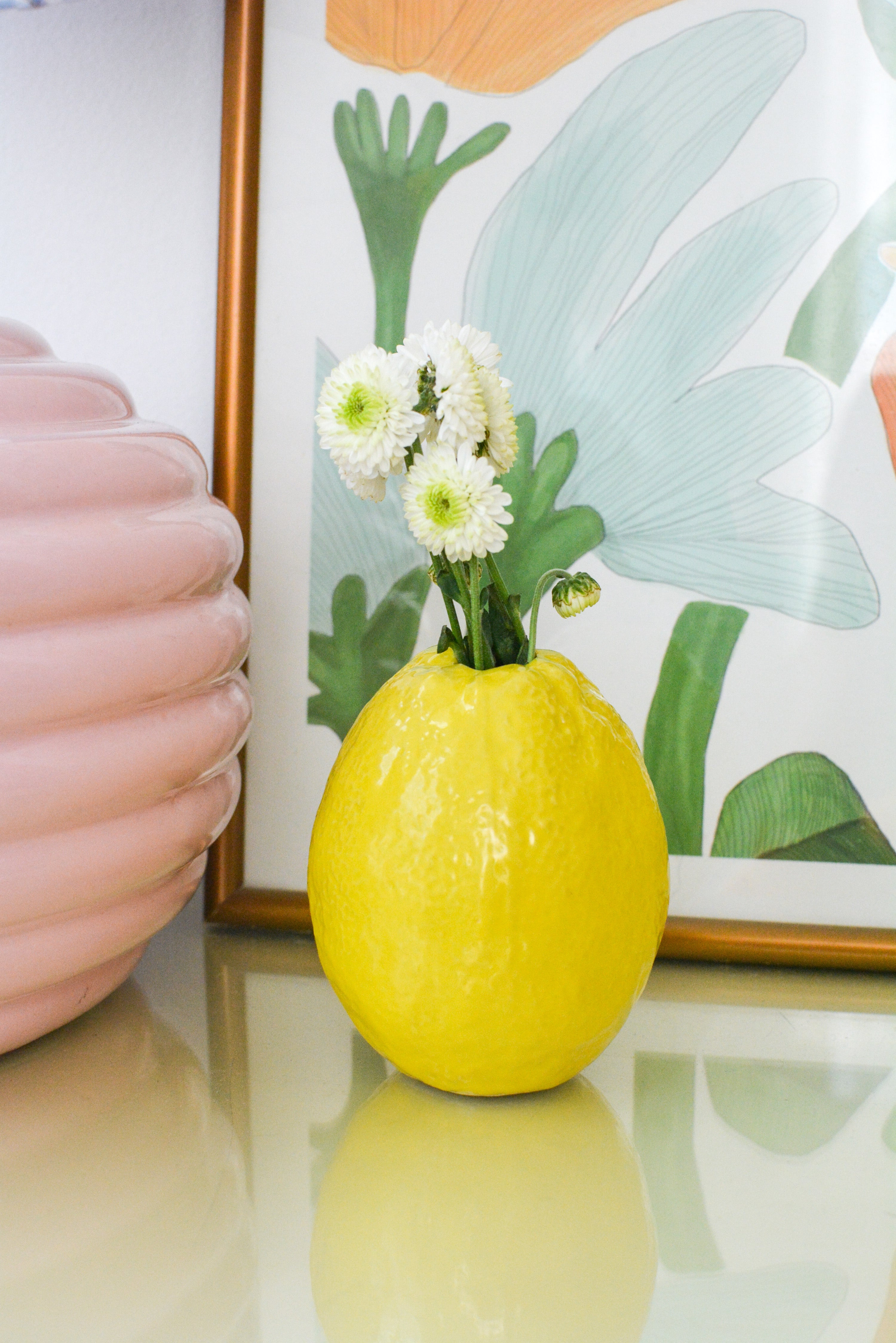 Lemon shaped vase