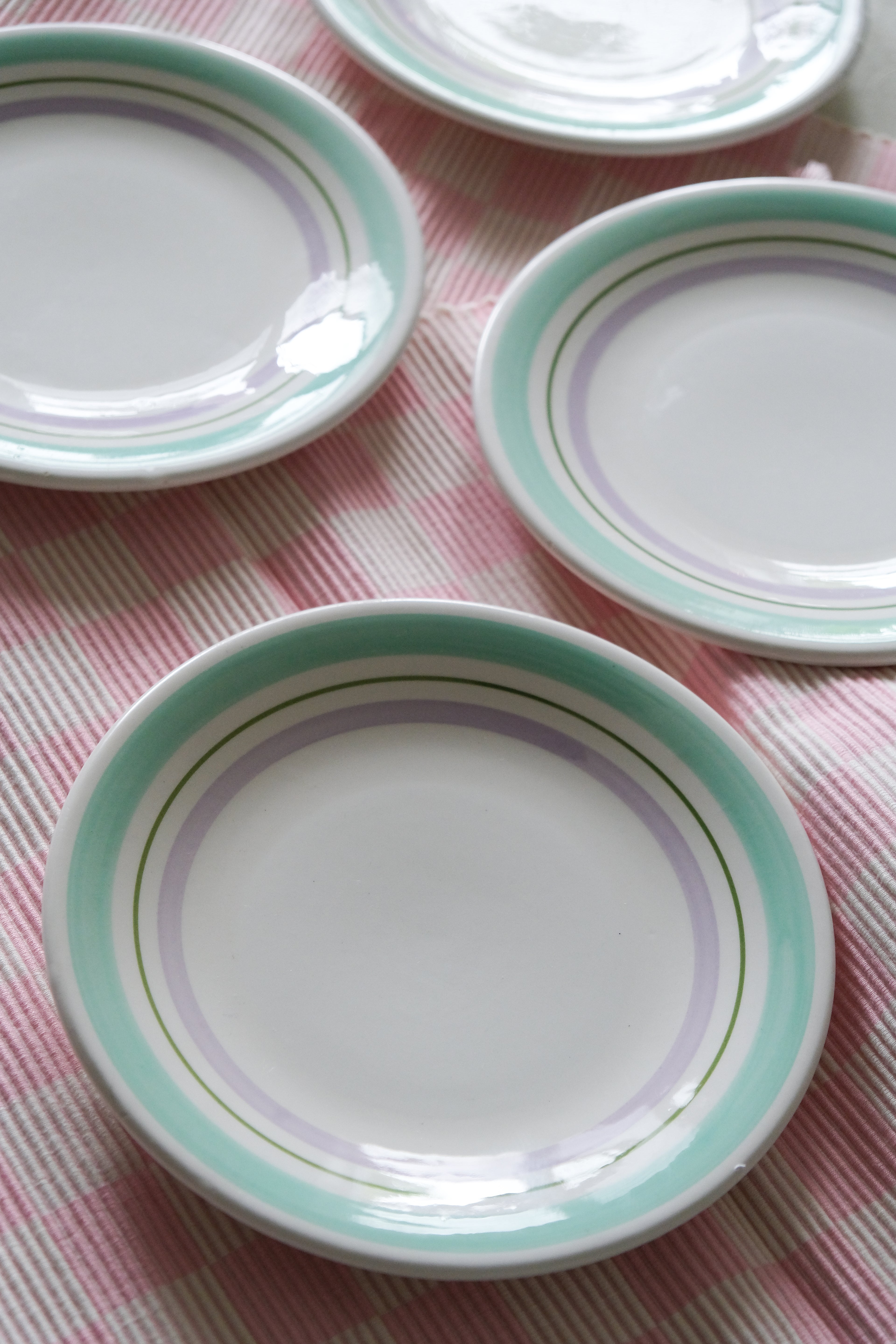 Set of four breakfast plates