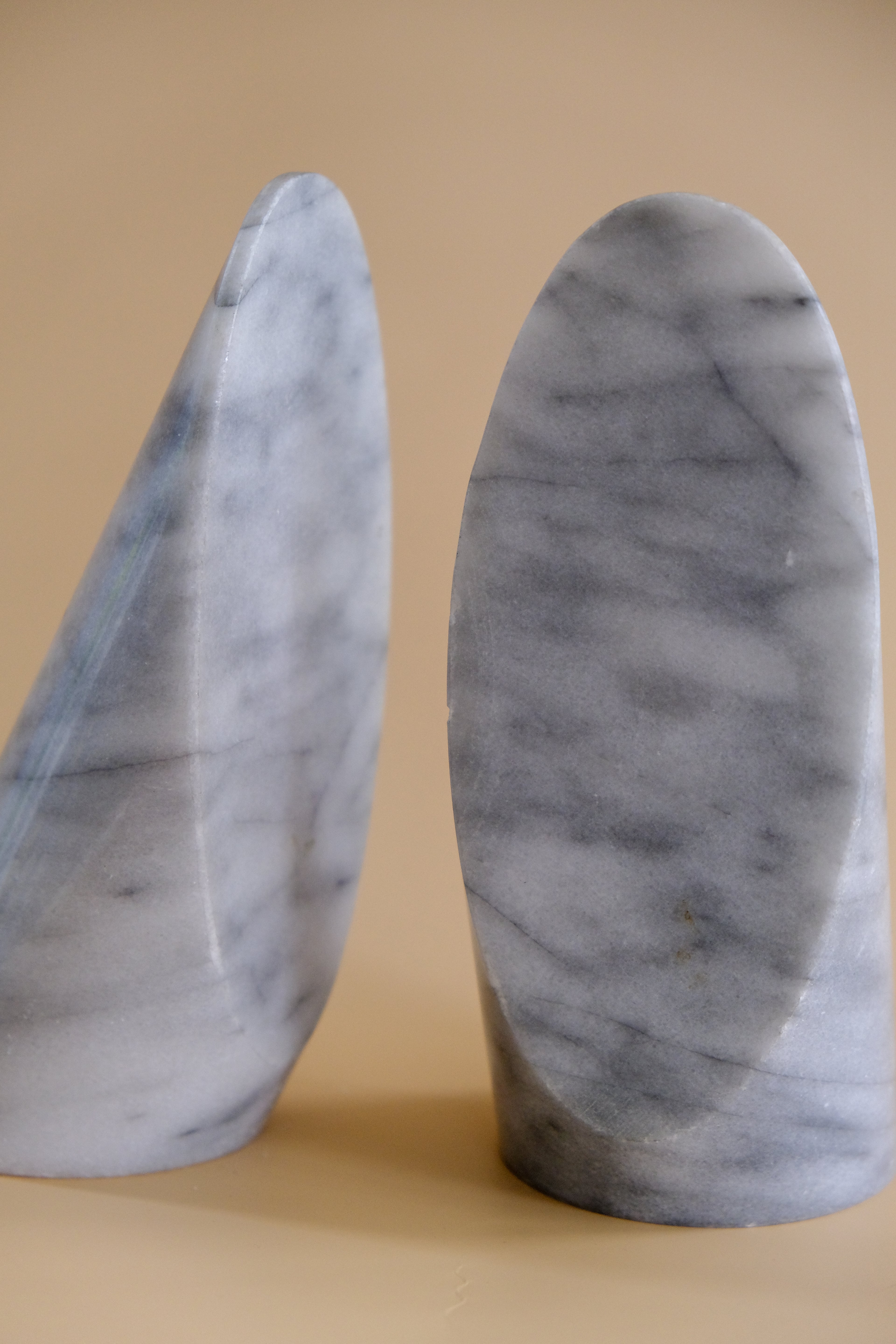 Sculptural marble book ends