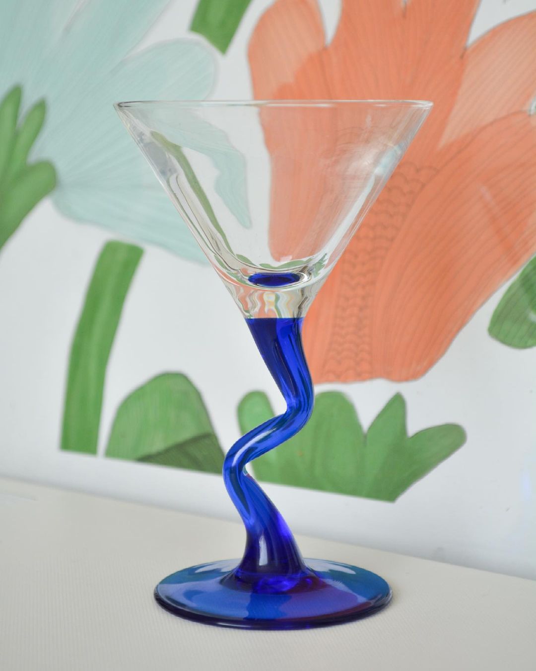 Set of four Zig zag martini glasses