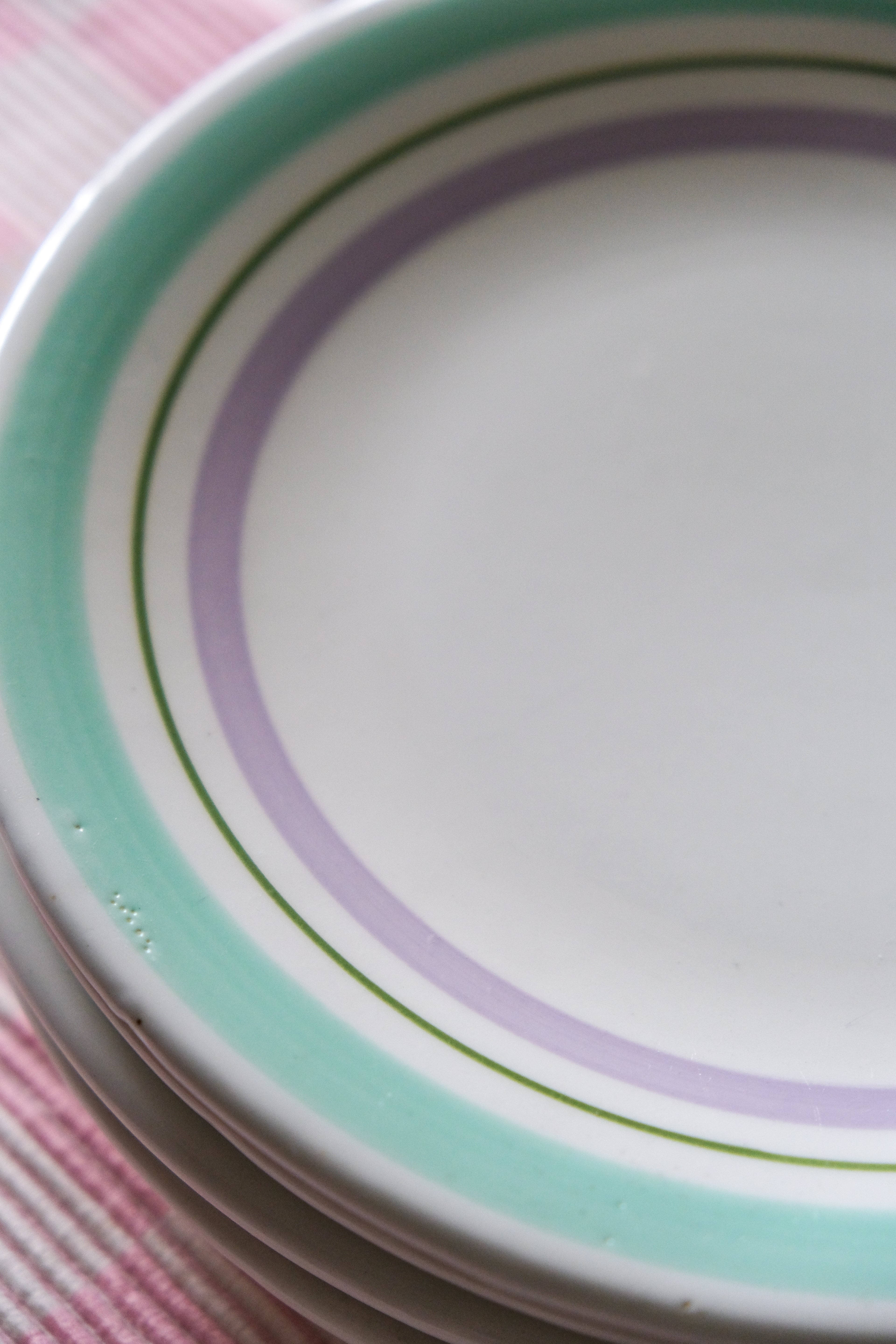 Set of four breakfast plates