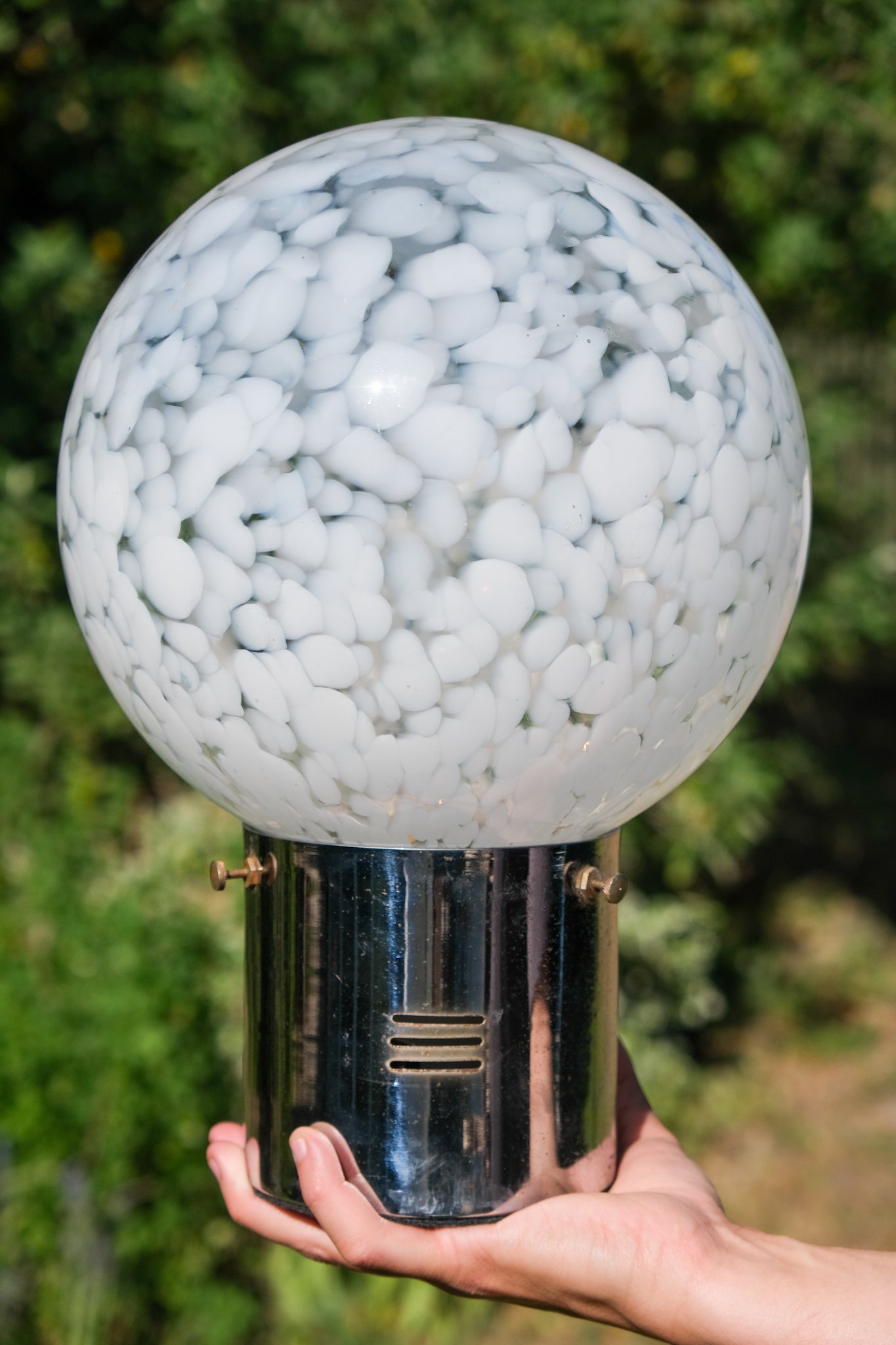 Large Italian glass globe lamp