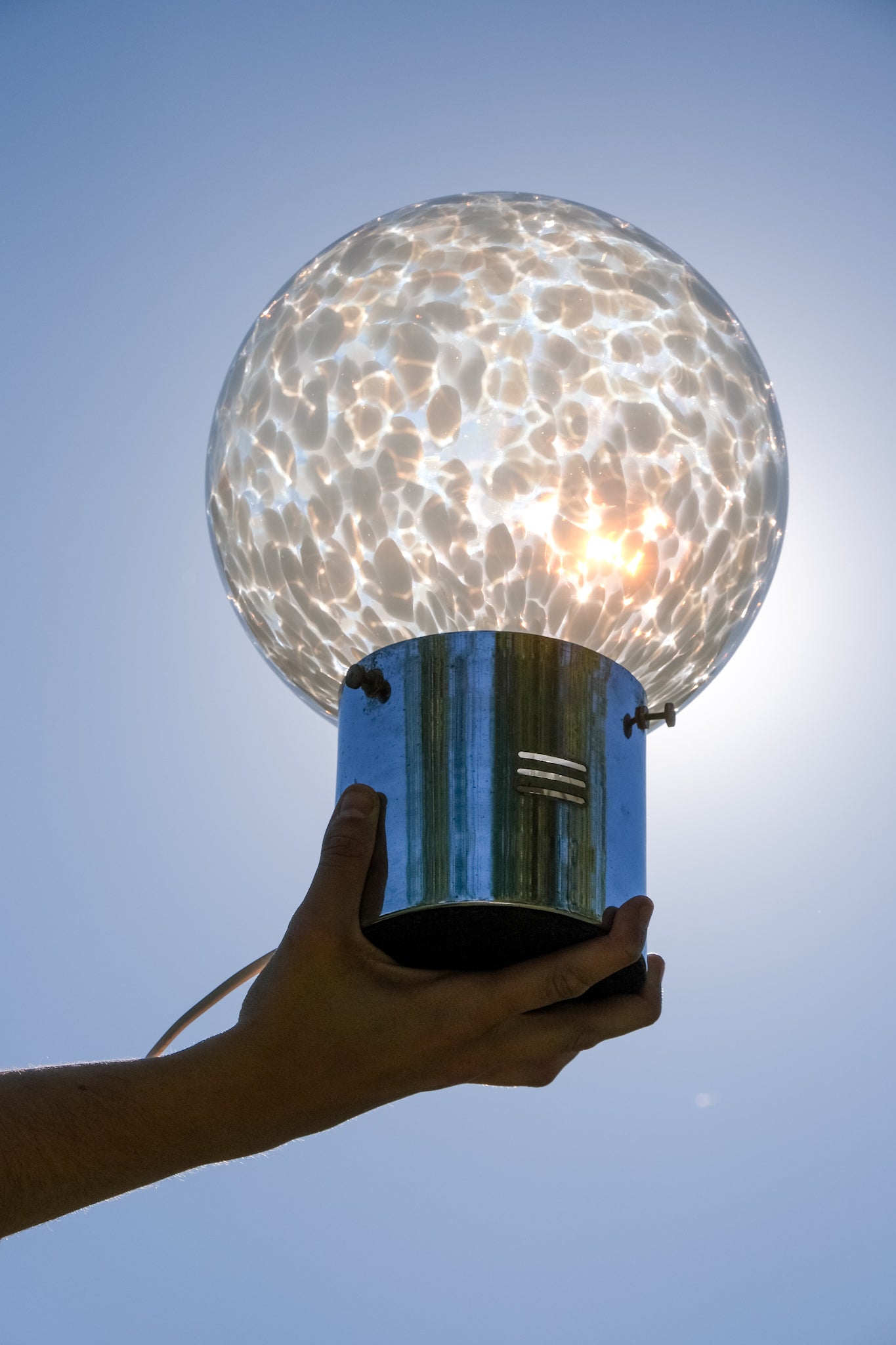 Large Italian glass globe lamp