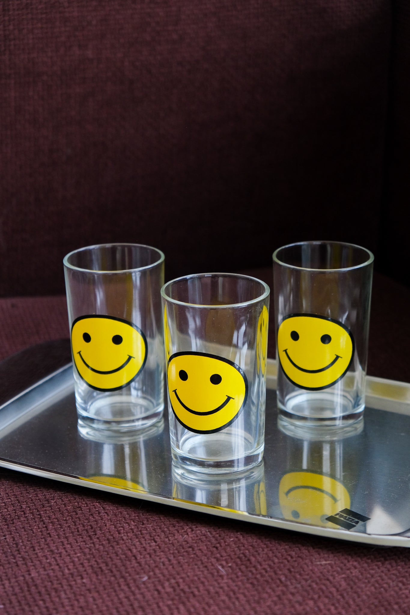 Set of three smiley glasses