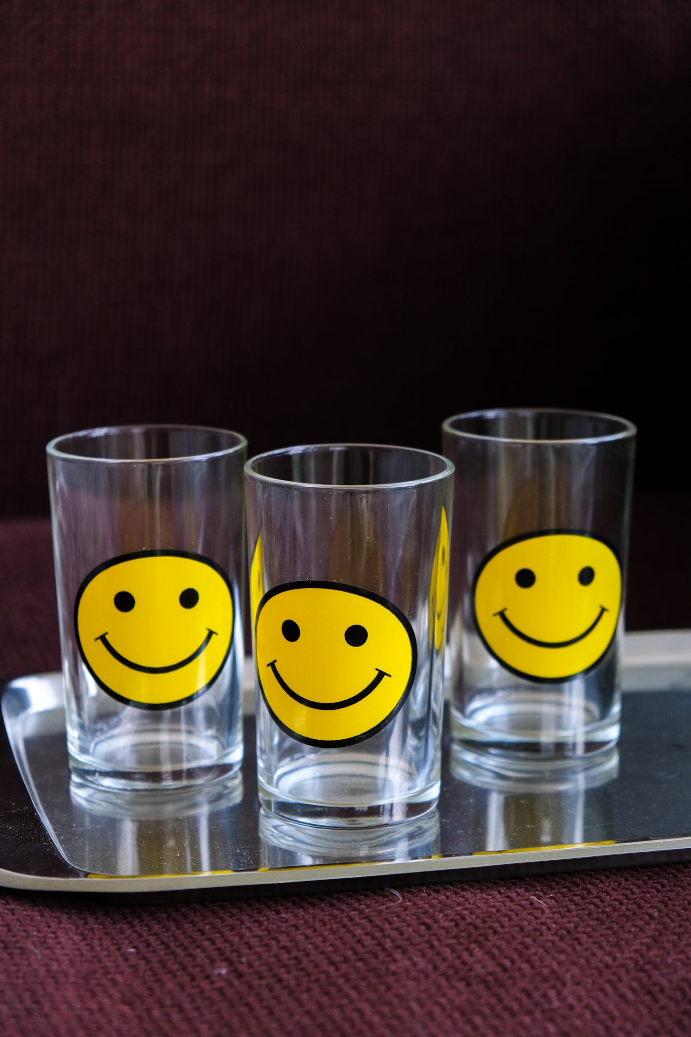 Set of three smiley glasses