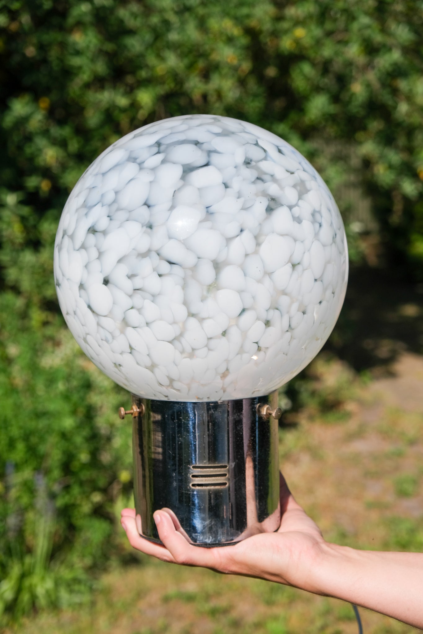 Large Italian glass globe lamp