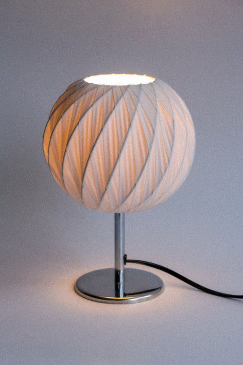 Fabric & inox table lamp