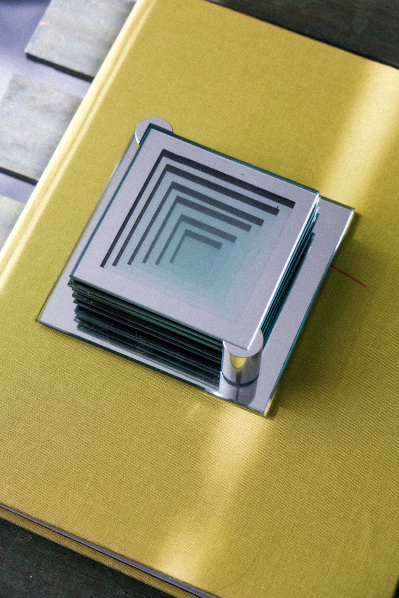 Mirrored glass coasters