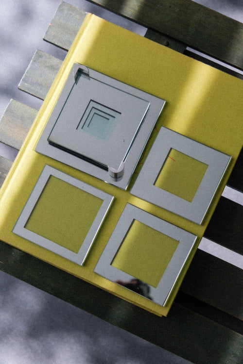 Mirrored glass coasters