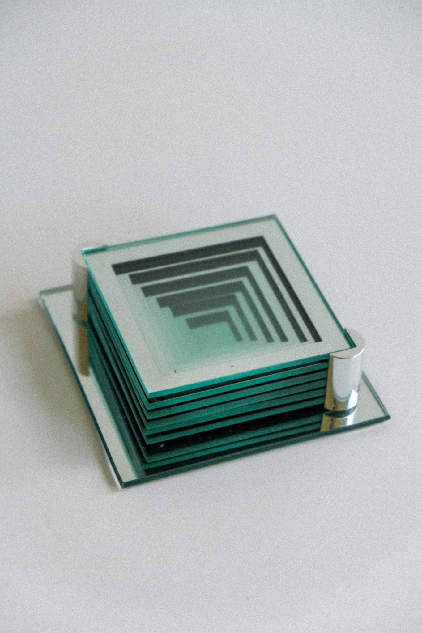 Mirrored glass coasters