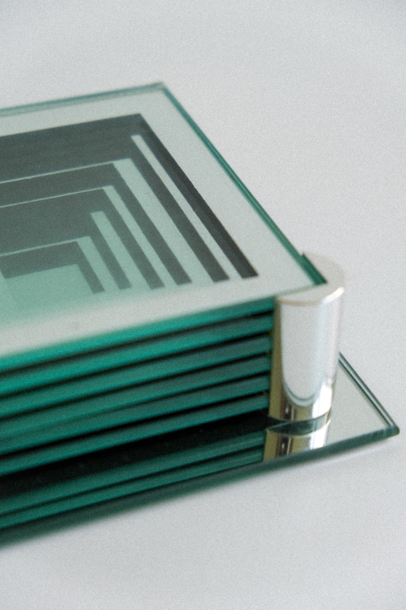Mirrored glass coasters