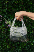 Glass purse vase