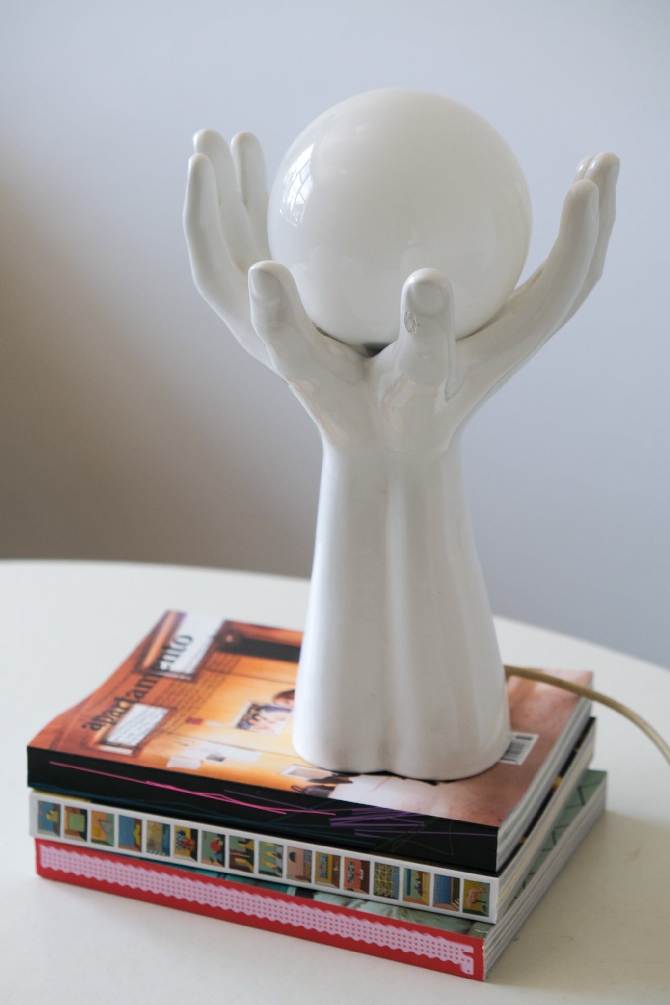 1980's ceramic hand lamp