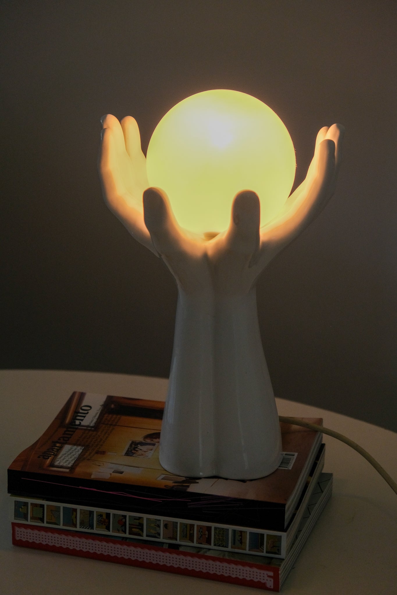 1980's ceramic hand lamp