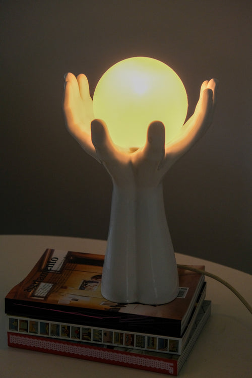 1980's ceramic hand lamp