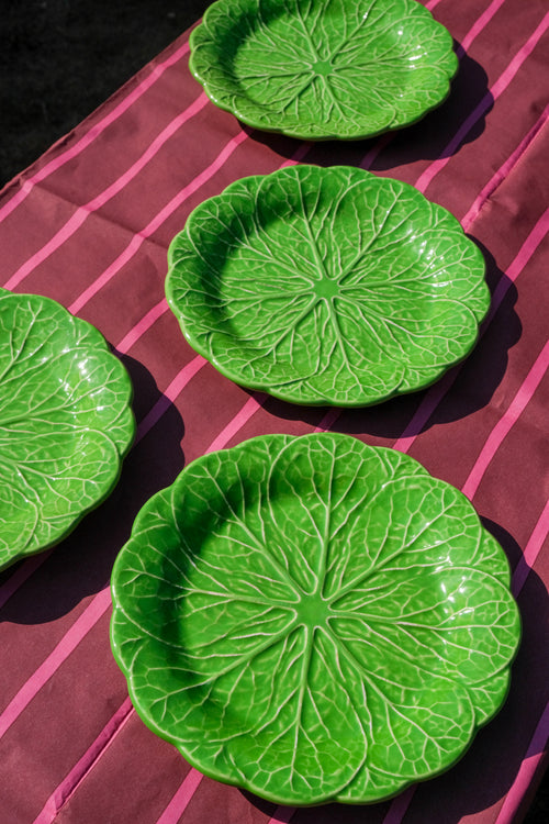 Set of four lettuce plates