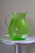 Lime green bubble glass pitcher