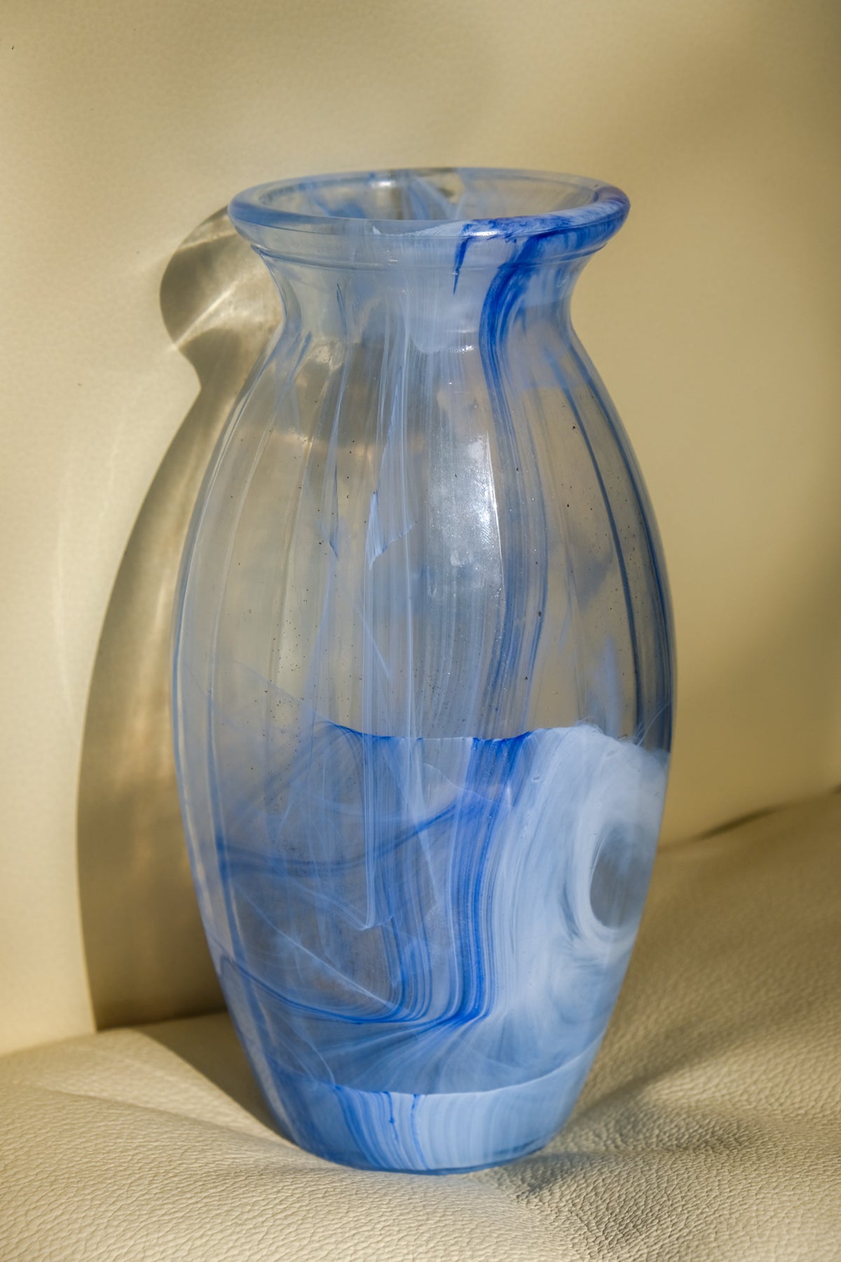 Blue glass vase