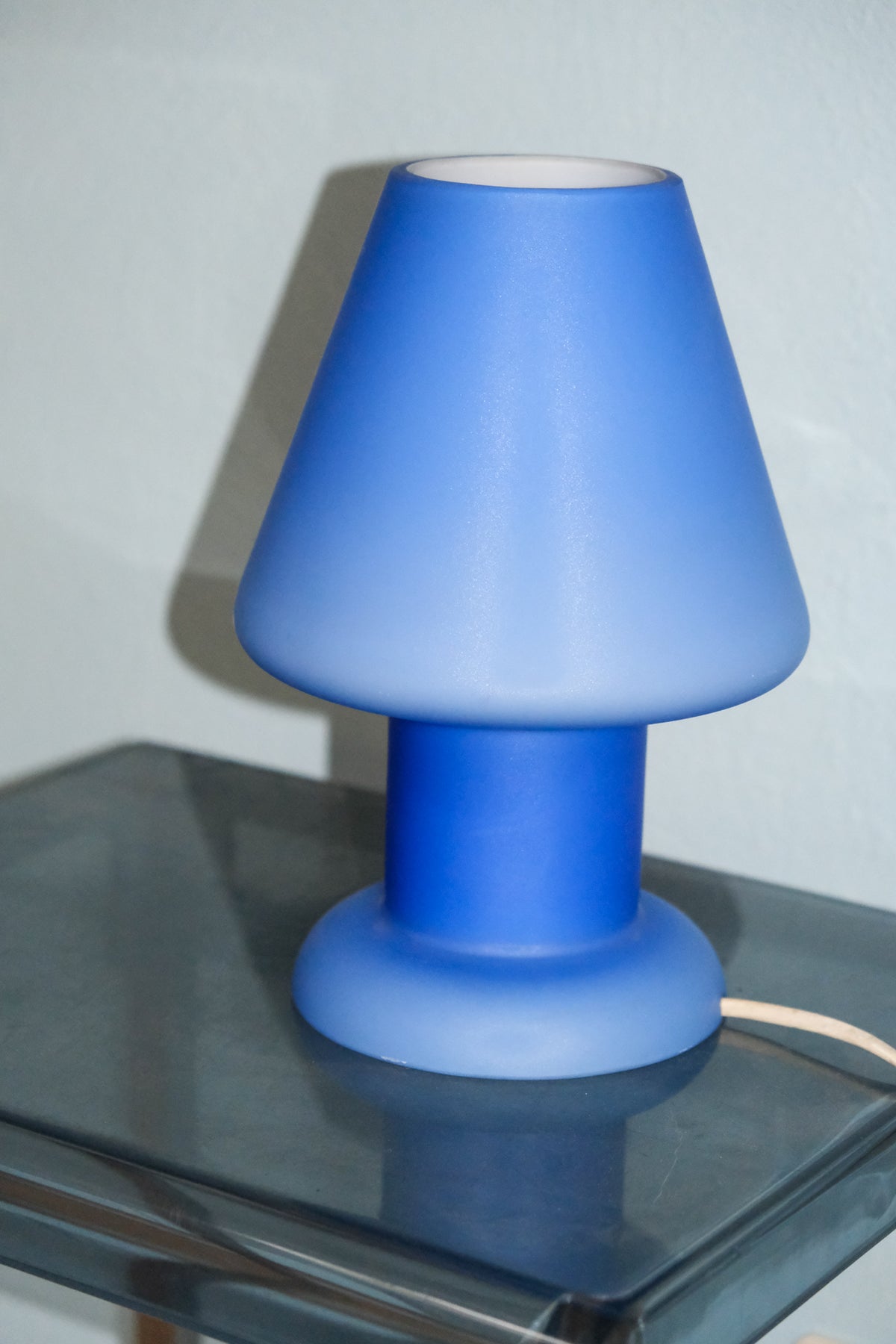 Blue Murano glass mushroom lamp by Puntoluce