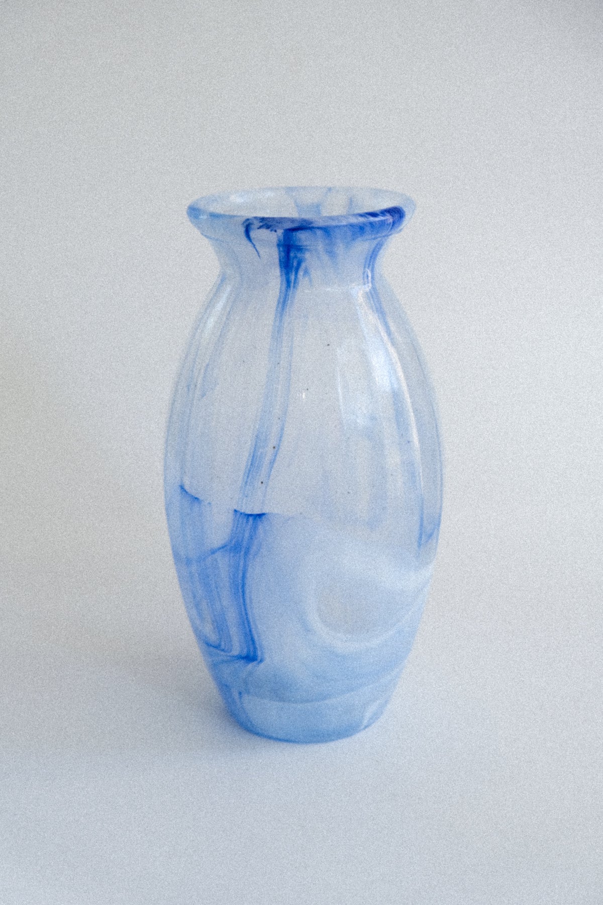 Blue swirl glass vase