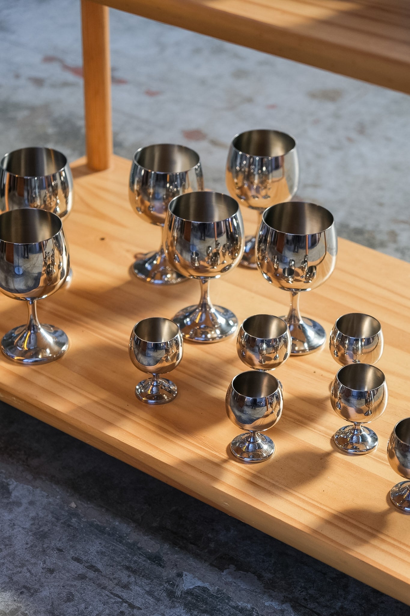 Stainless steel goblets