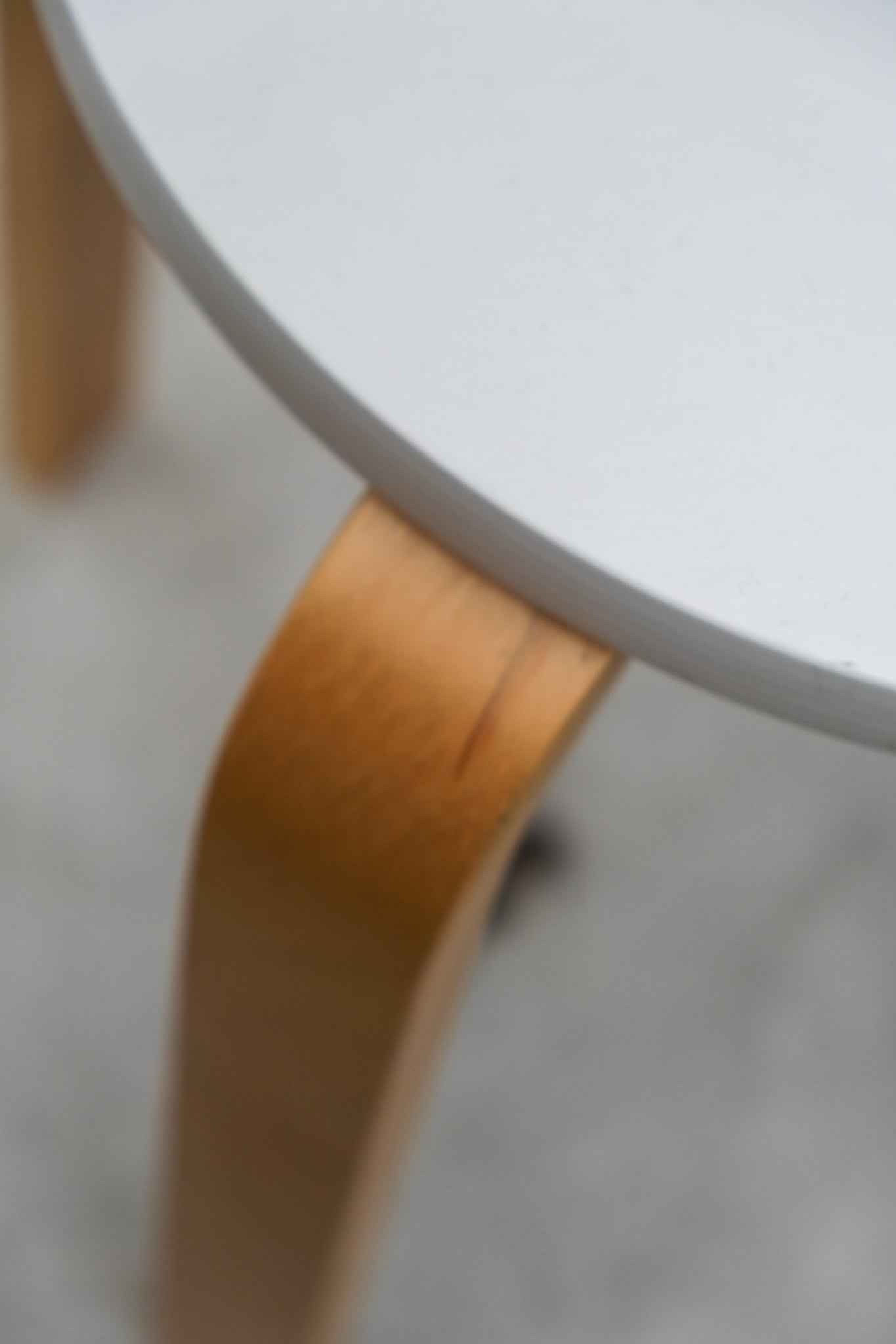 Wood & white stool