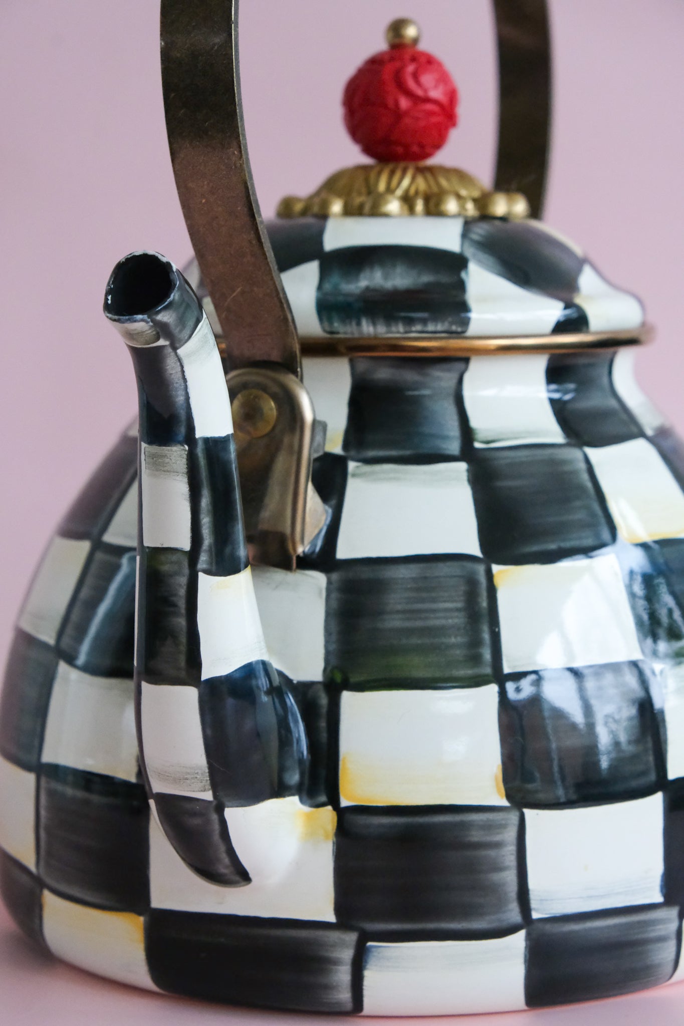 MacKenzie Childs checkered tea pot
