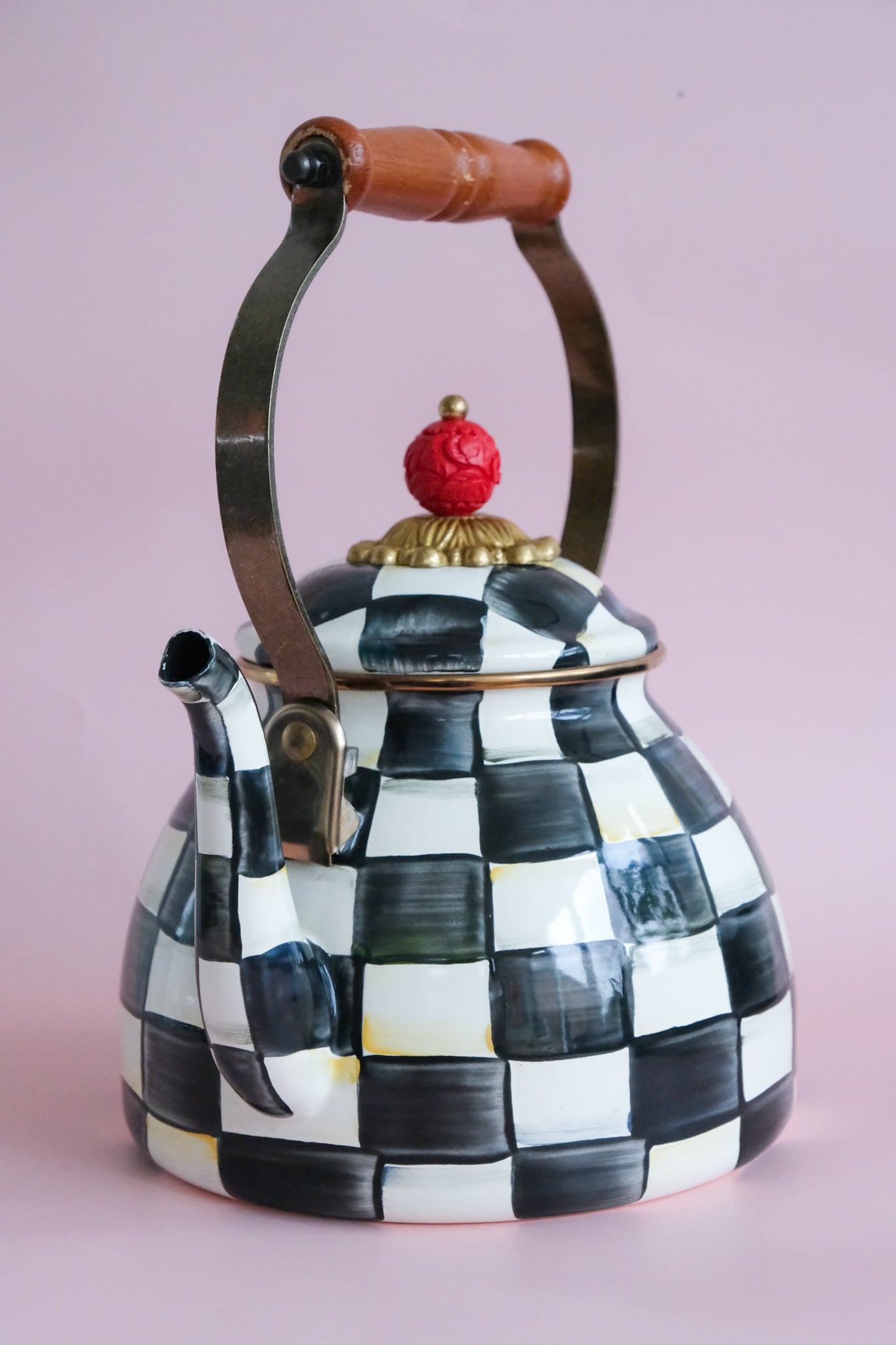 MacKenzie Childs checkered tea pot