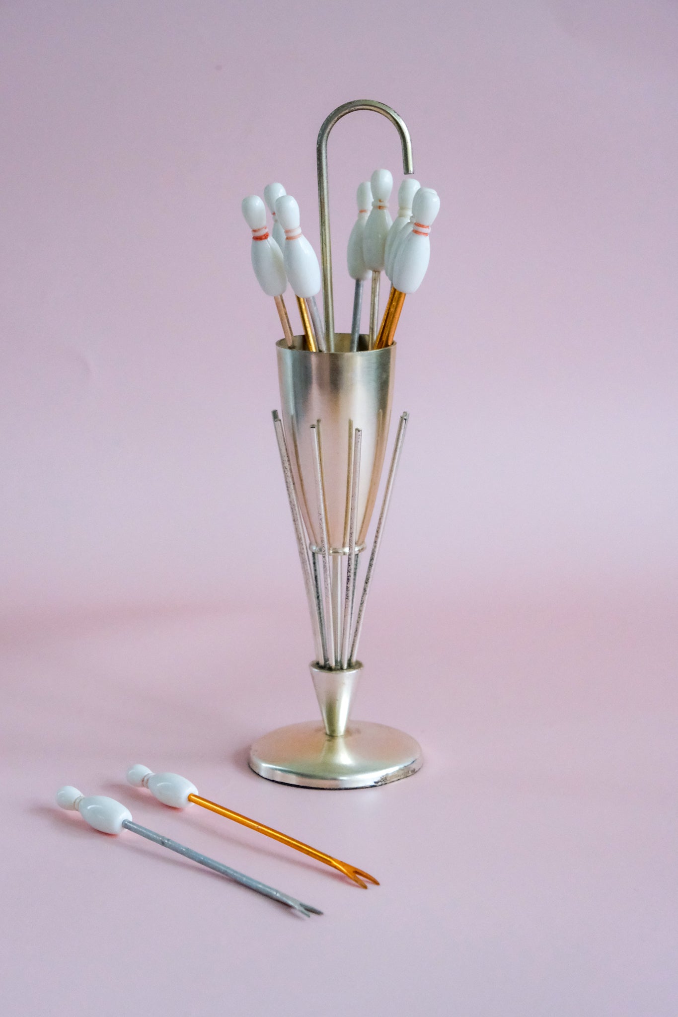 Bowling pin cocktail sticks