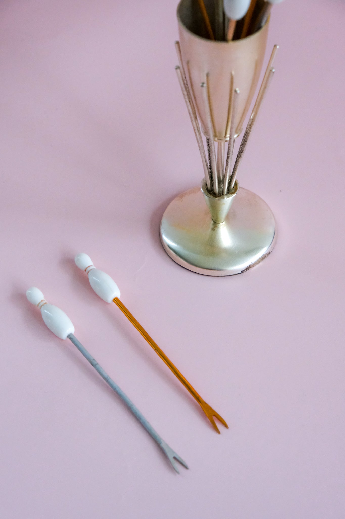 Bowling pin cocktail sticks