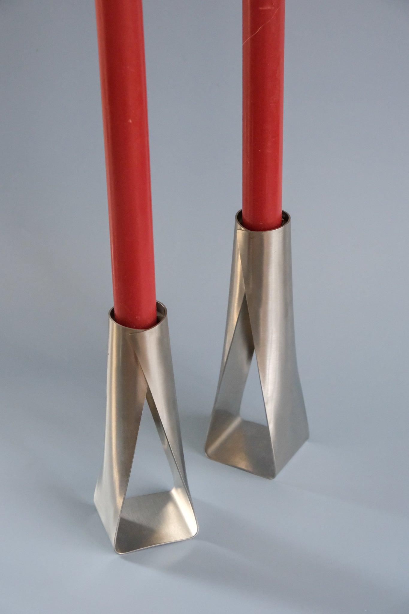 Set of two modern candle holders