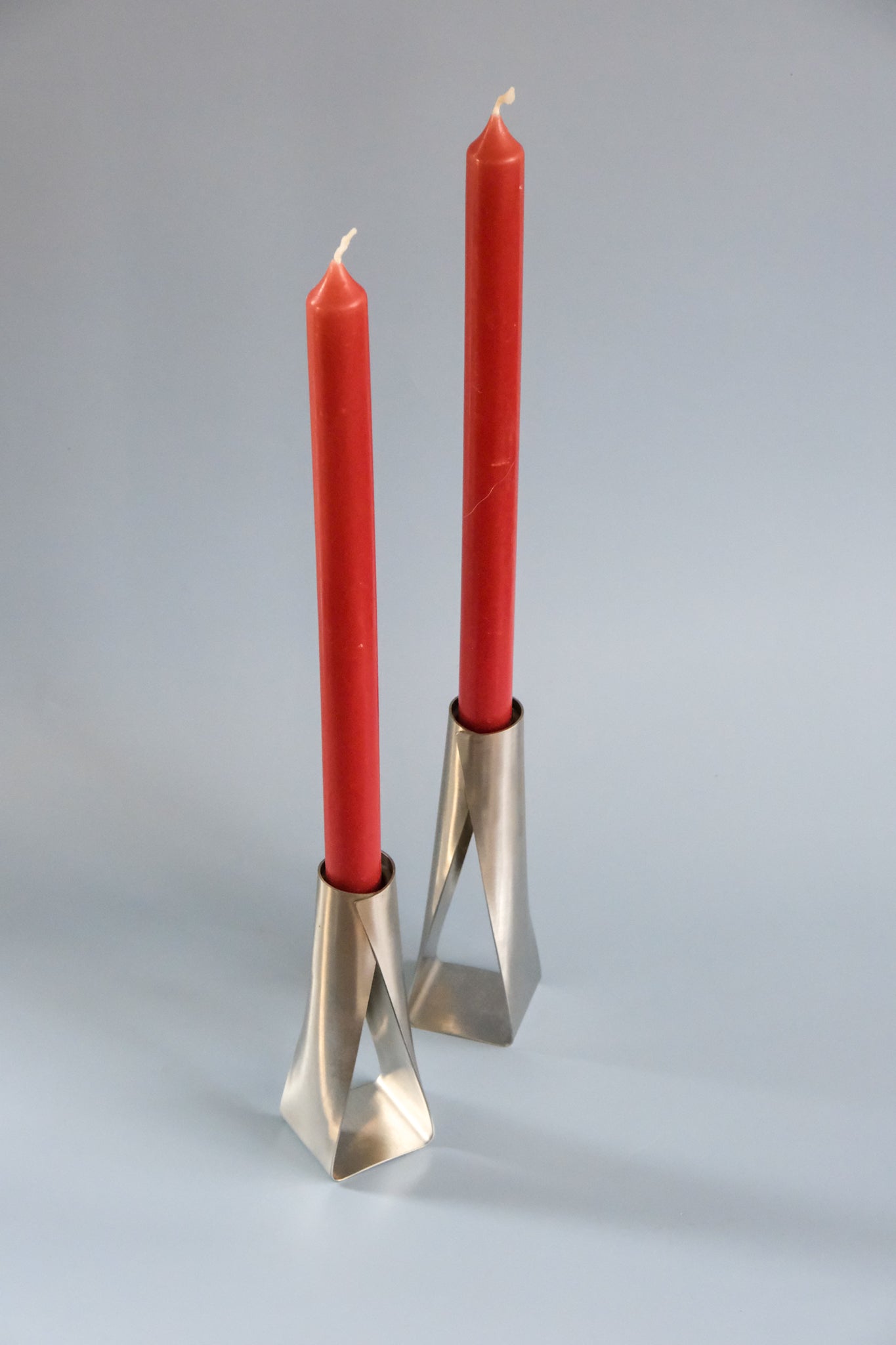 Set of two modern candle holders