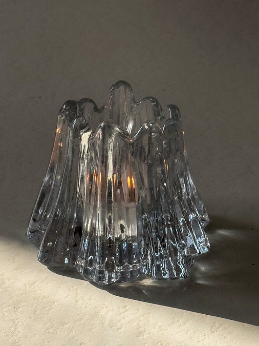 Volcano tea light holder by Nybro Sweden